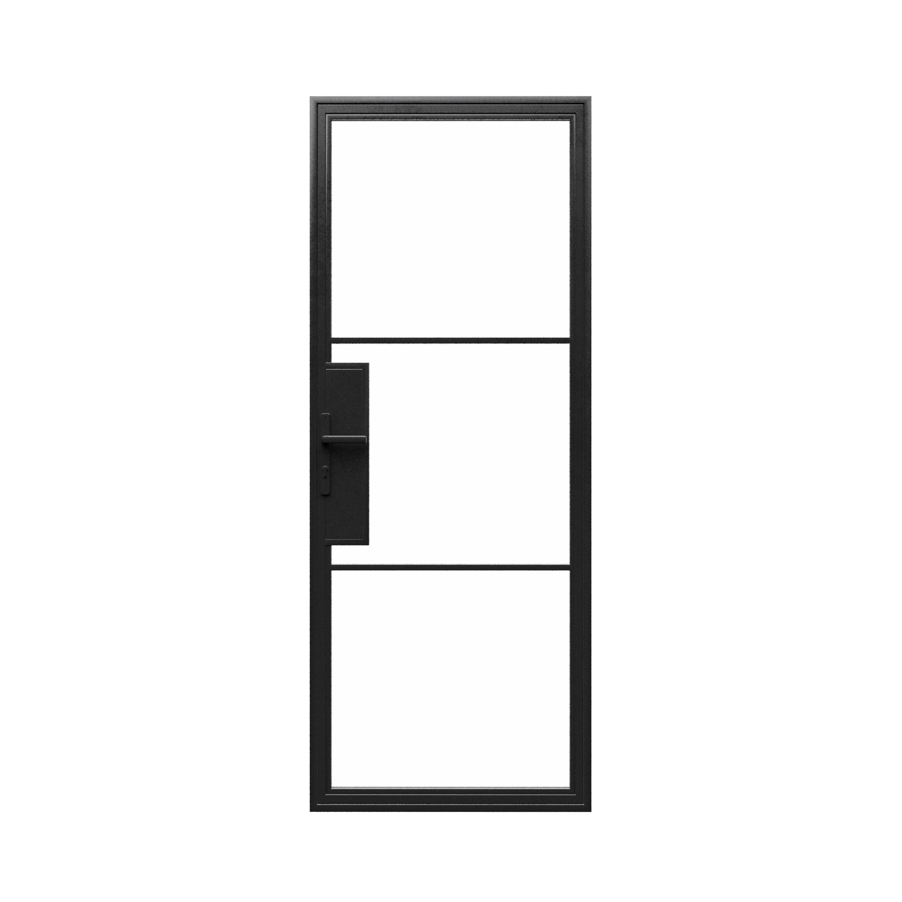 30x80 Single Steel Metal Door - Iron Glass Door