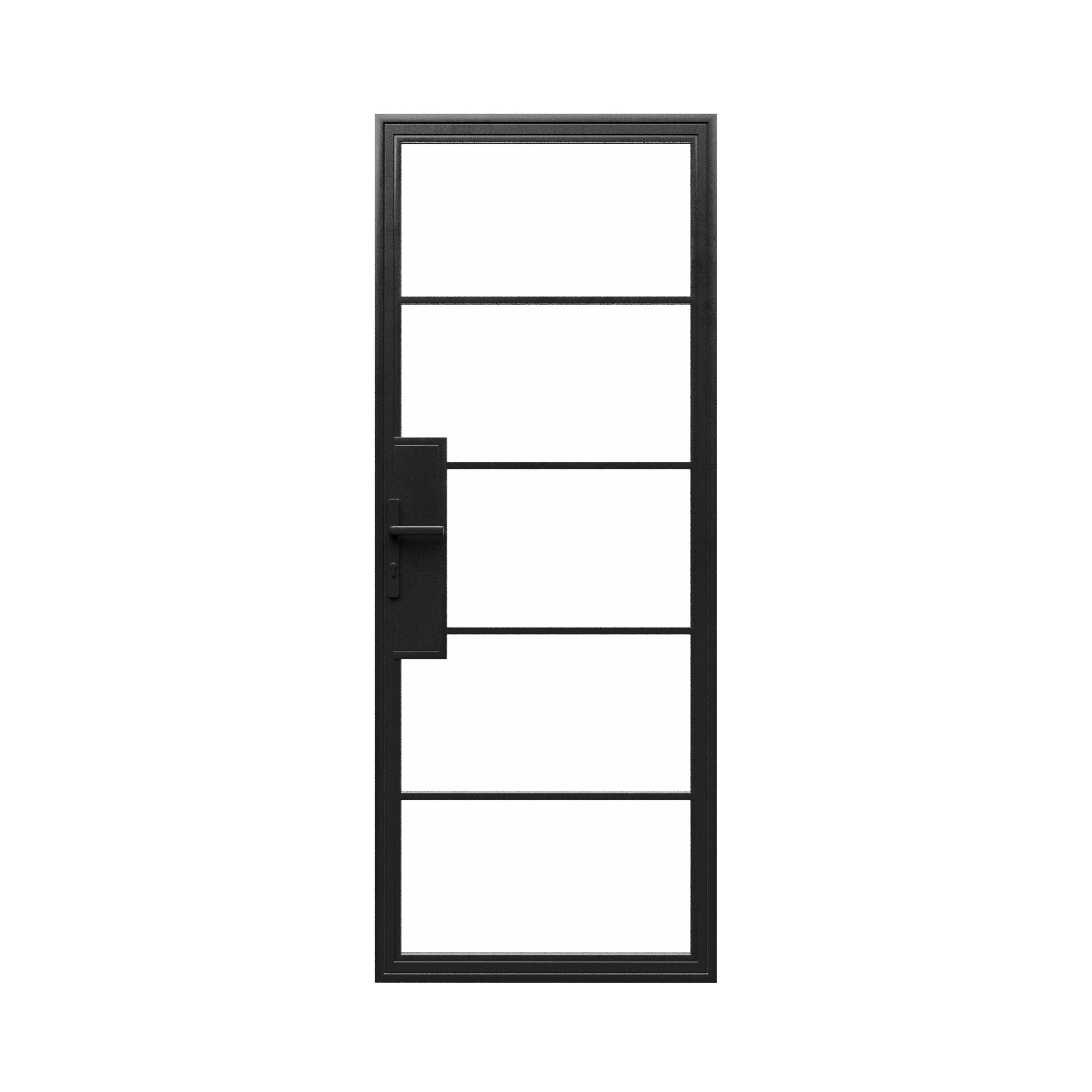 36x96 Single Steel Metal Door - Iron Glass Door
