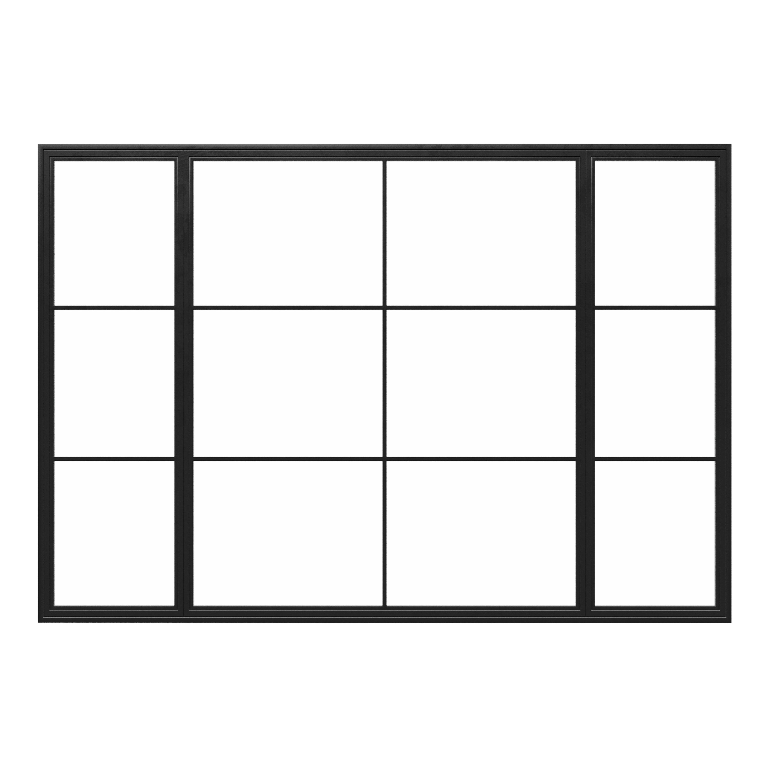 Combination Casement Window w/ Middle Fixed - Aluminum Frame