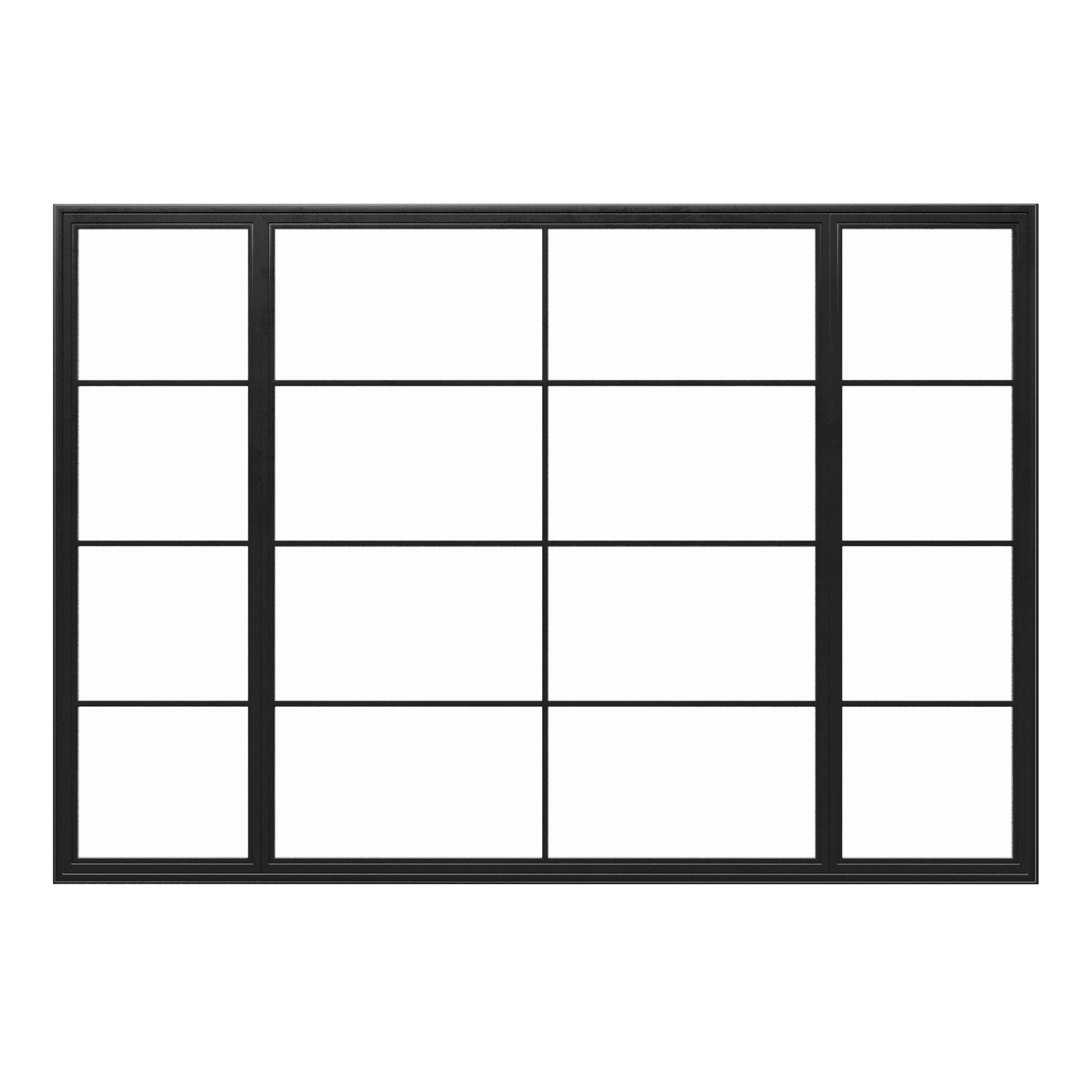 Combination Casement Window w/ Middle Fixed - Aluminum Frame