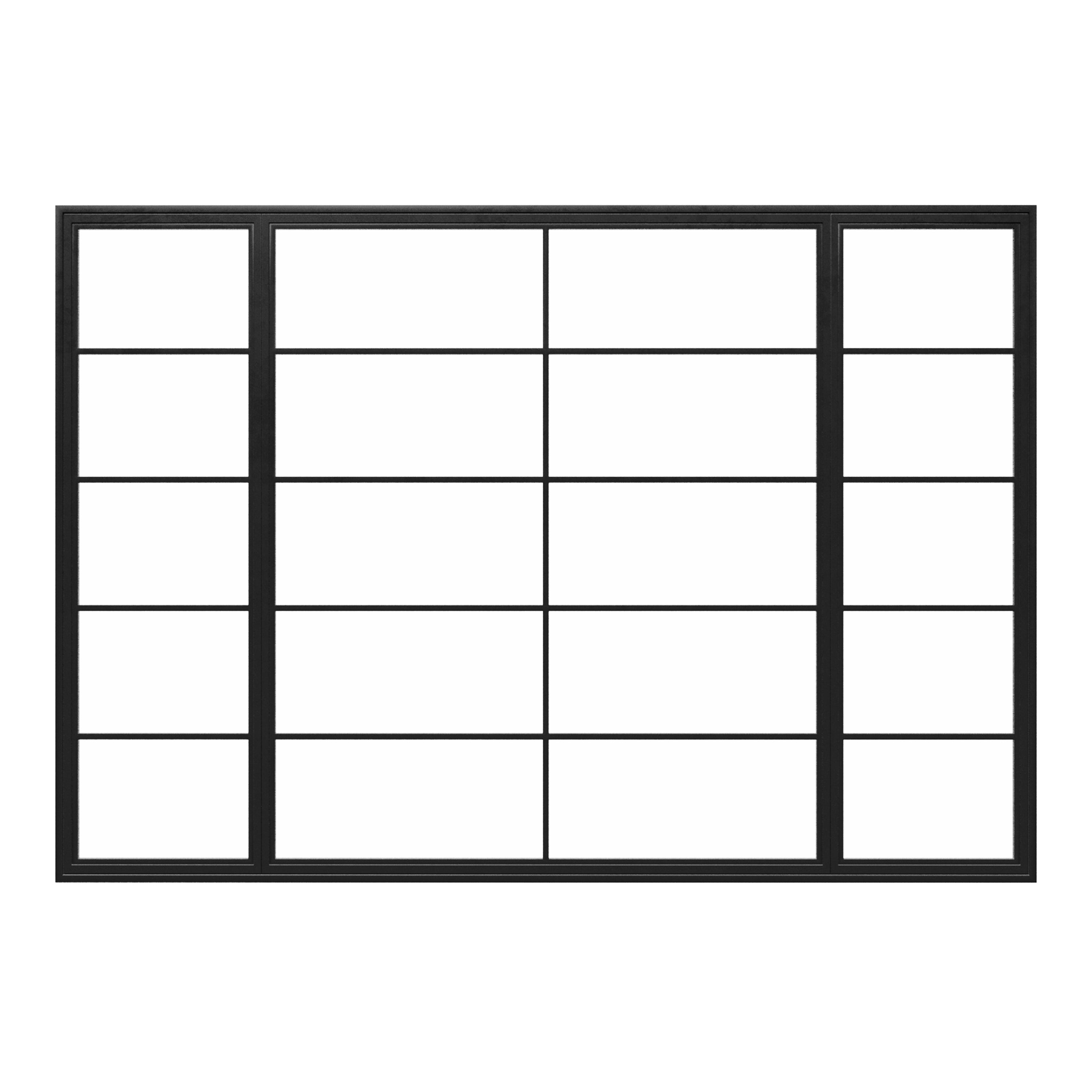 Combination Casement Window w/ Middle Fixed - Aluminum Frame