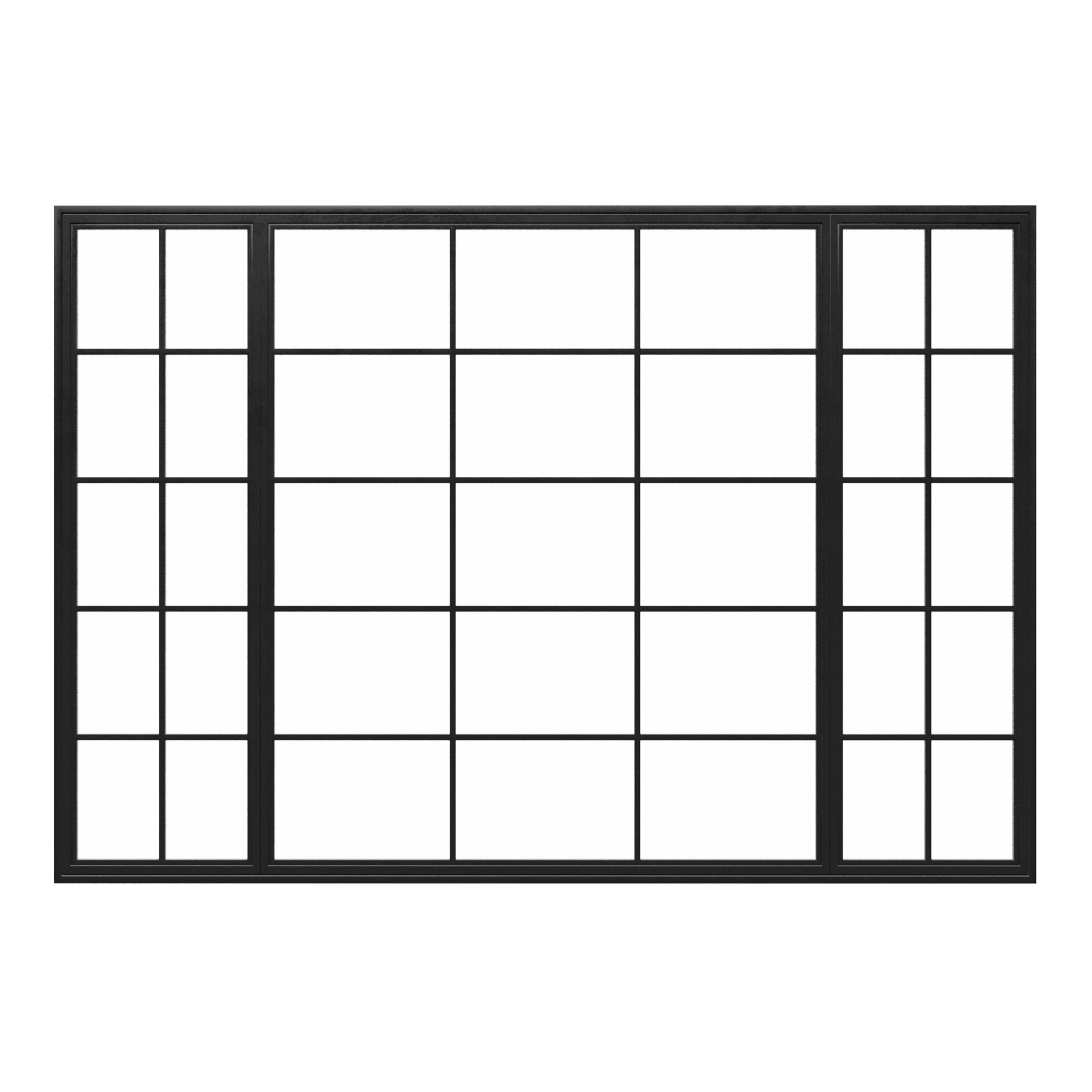 Combination Casement Window w/ Middle Fixed - Aluminum Frame