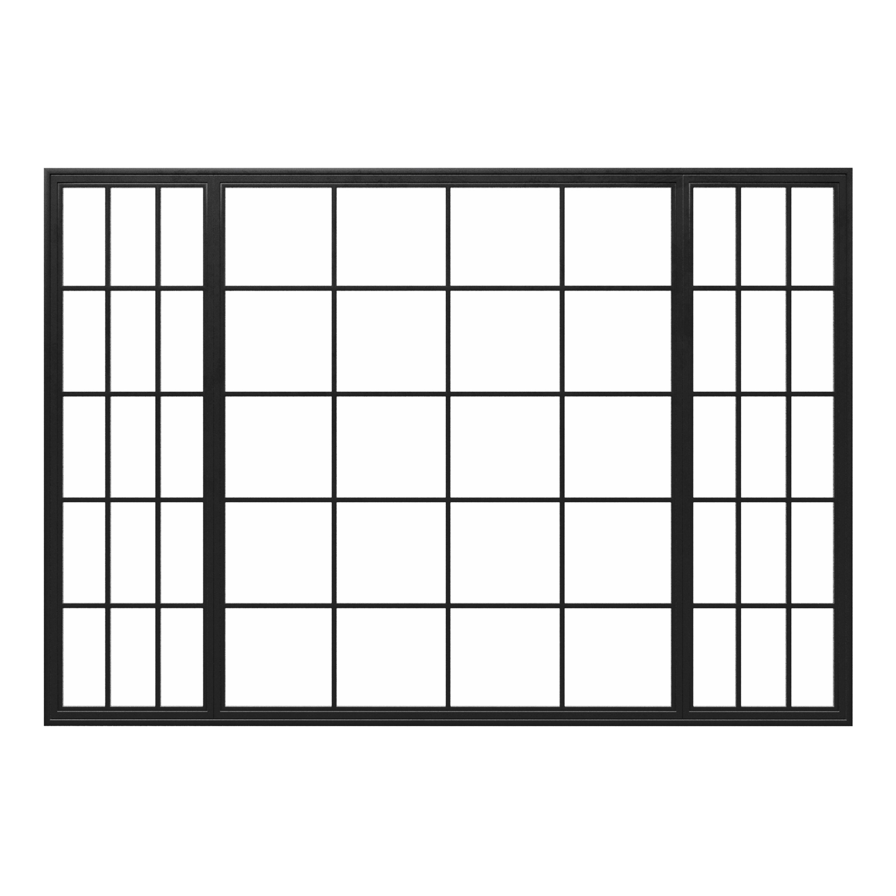 Combination Casement Window w/ Middle Fixed - Aluminum Frame