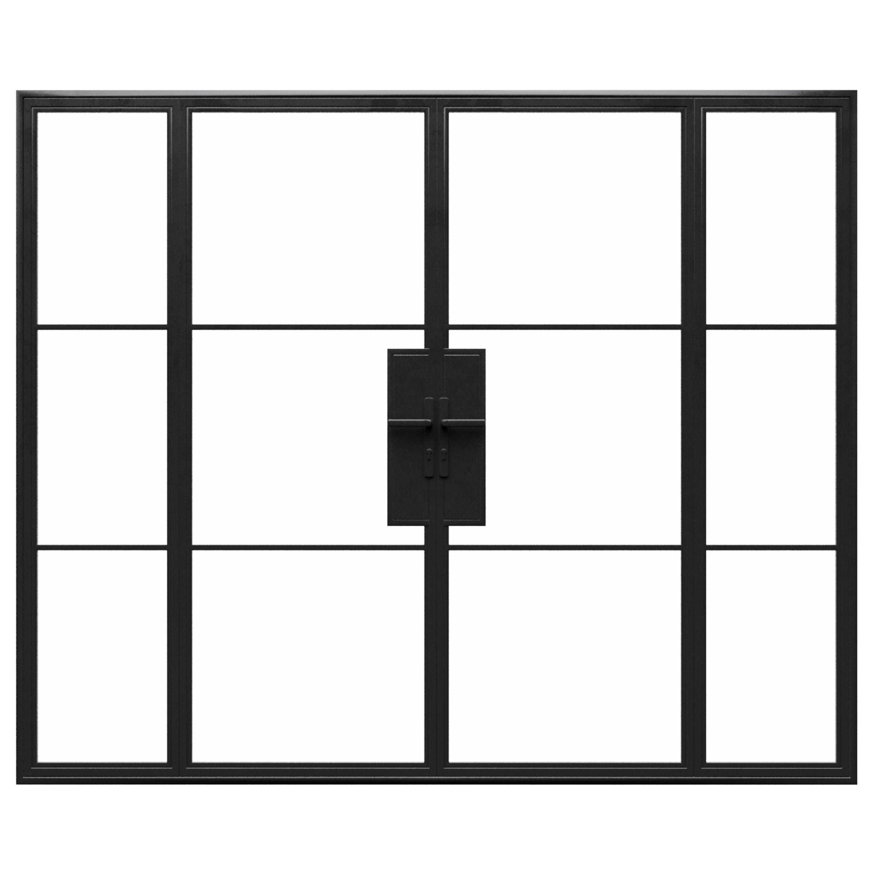 Interior French Steel Metal Glass Doors w/ Sidelites