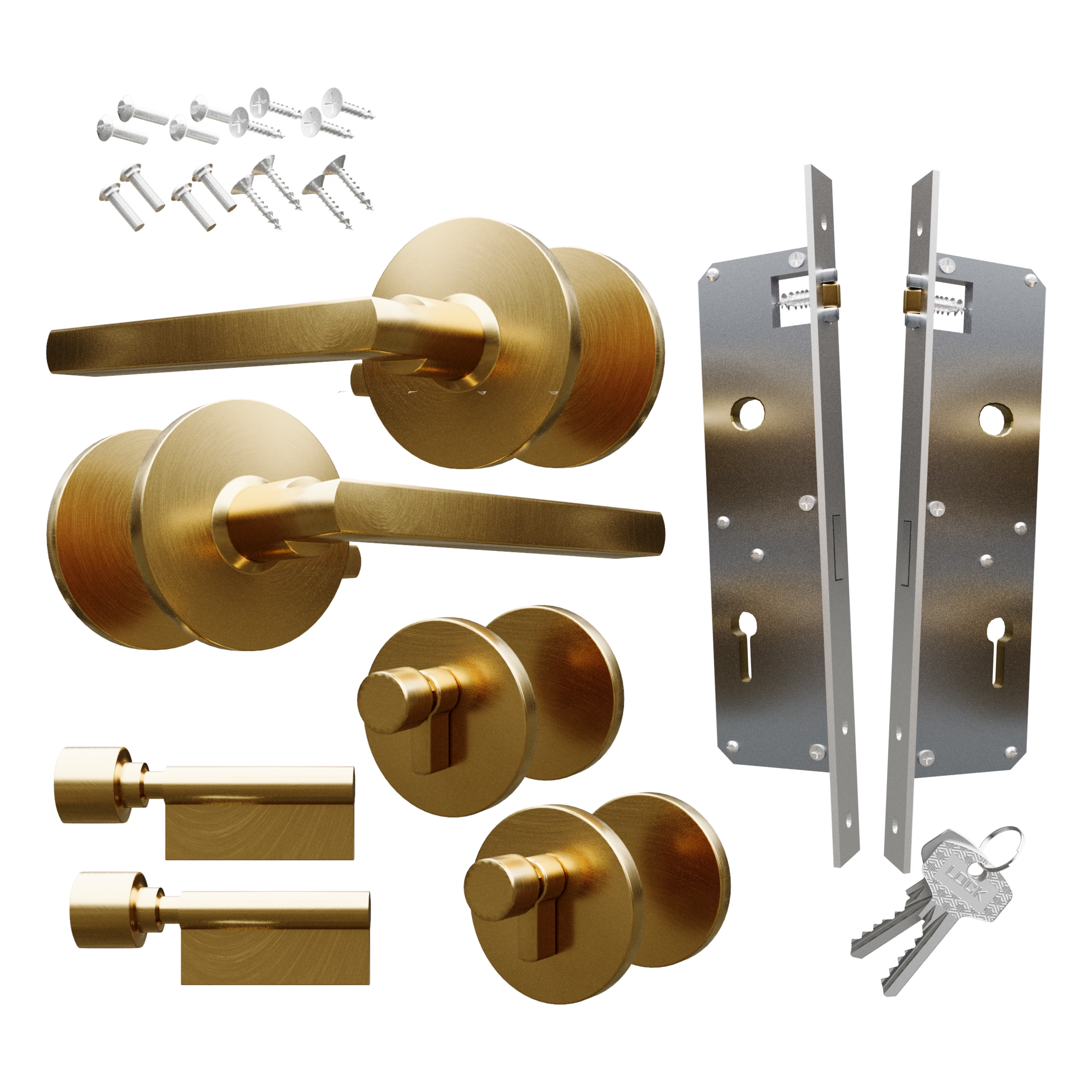 Double Lock Door knob in Gold