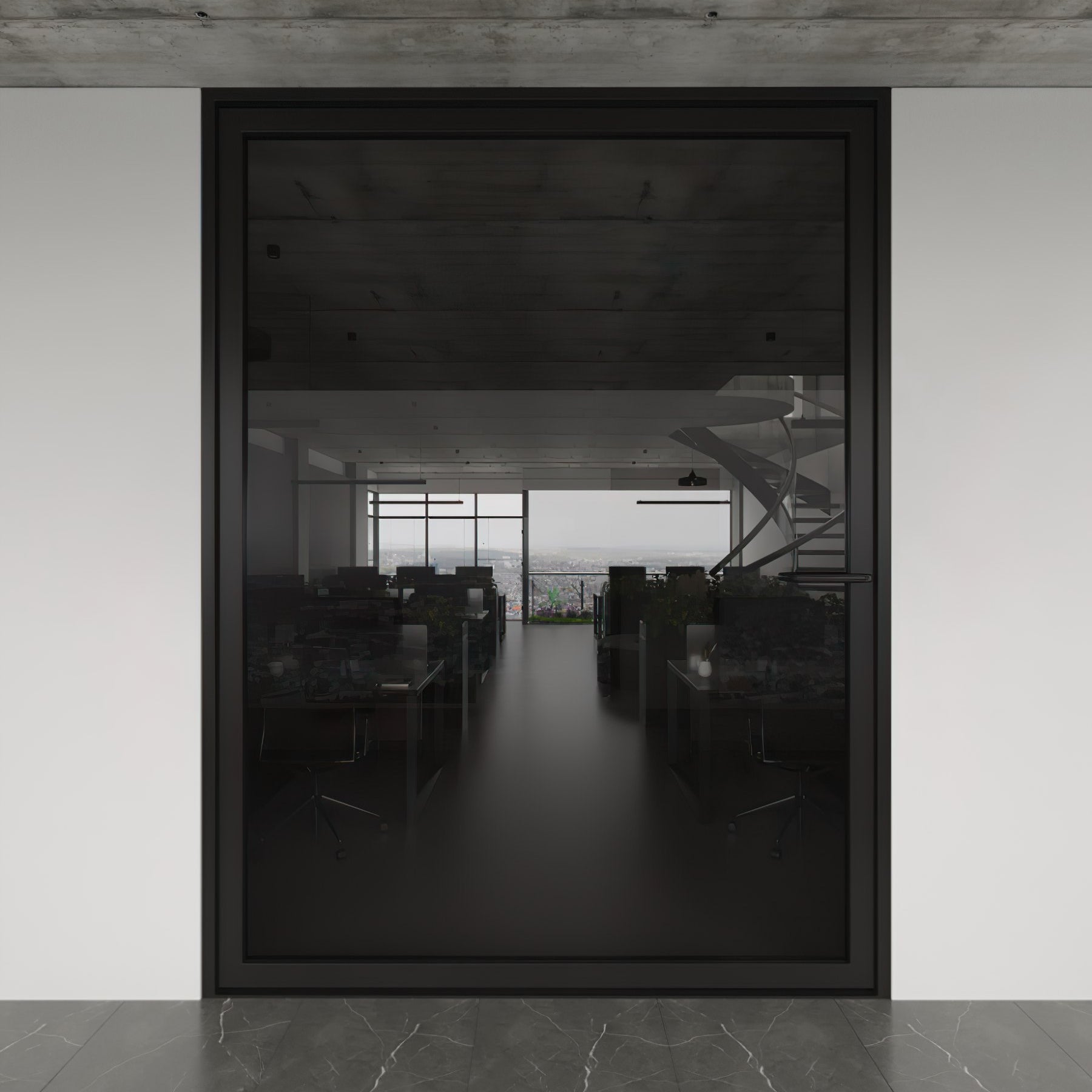 Glass Pivot Door - Aluminum Metal Frame - Fully Customizable