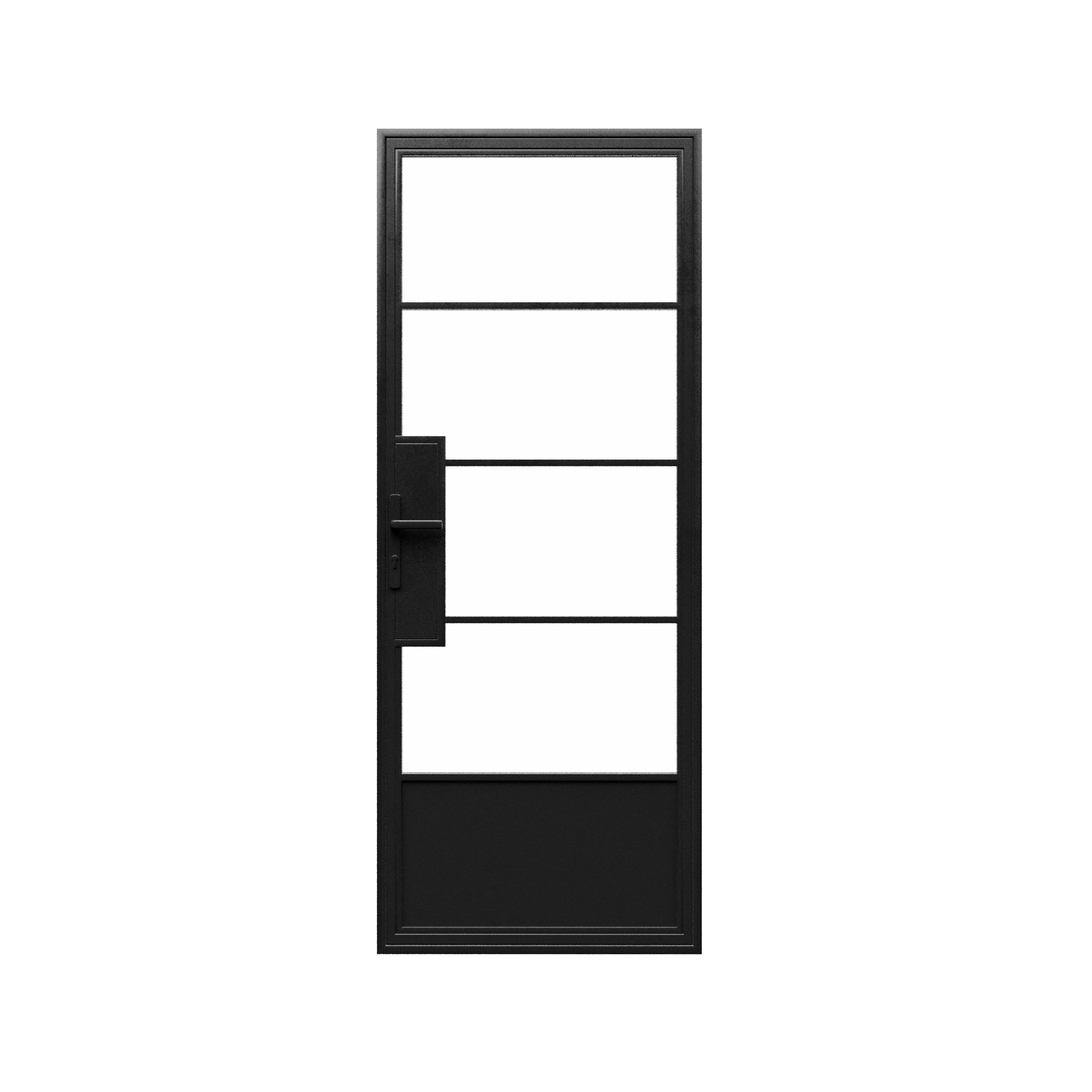 Single Steel Metal Door w/ Kick Plate - All Glass All Custom