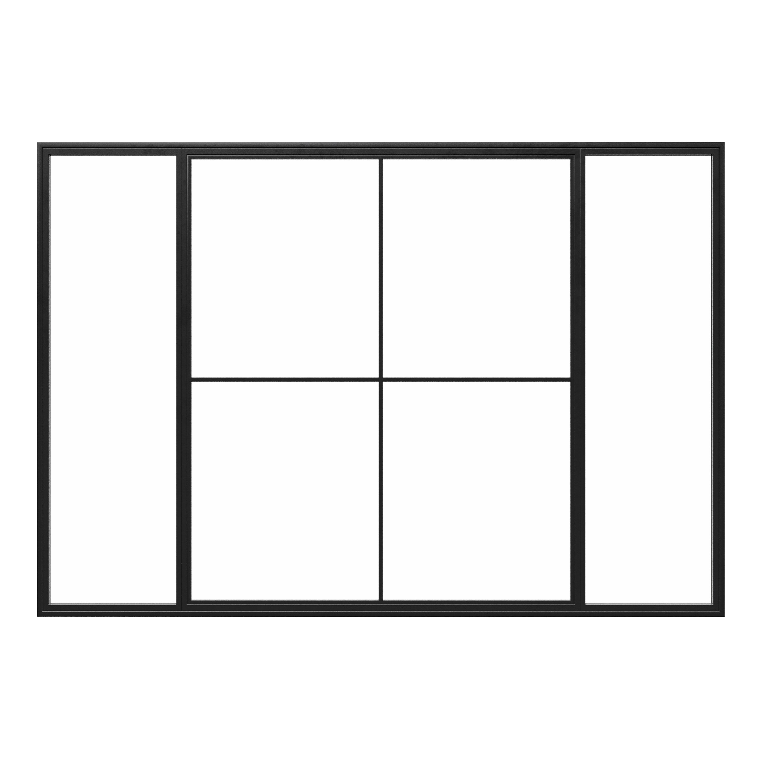 Steel Metal Casement Combination Window w/ Middle Fixed