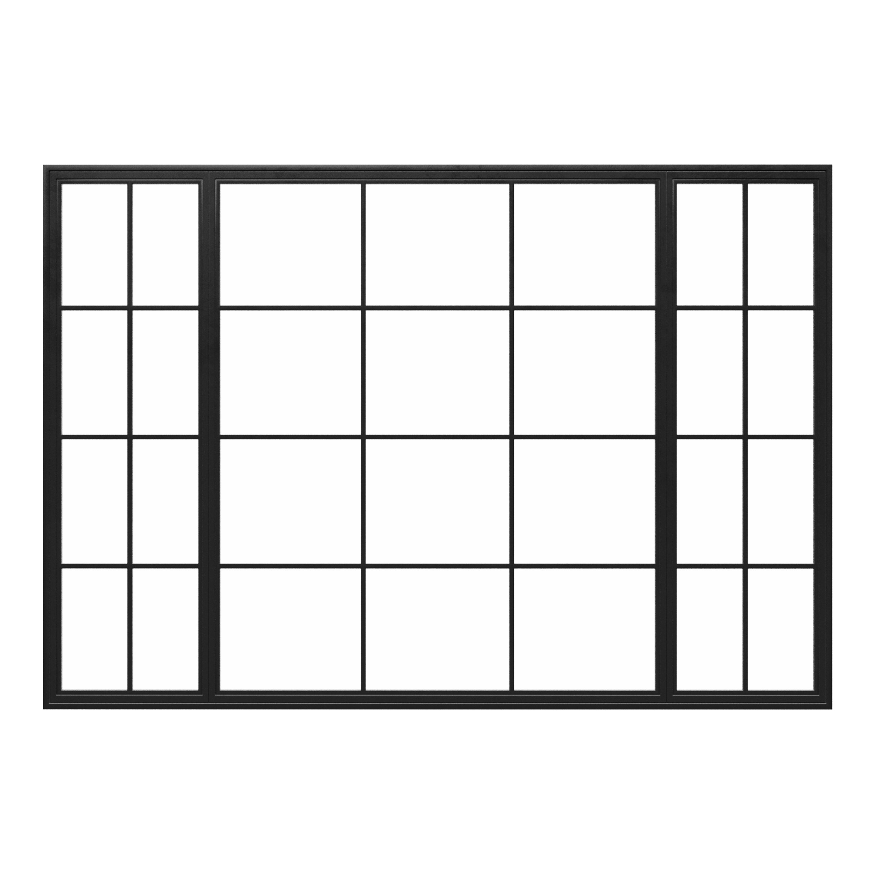Steel Metal Casement Combination Window w/ Middle Fixed