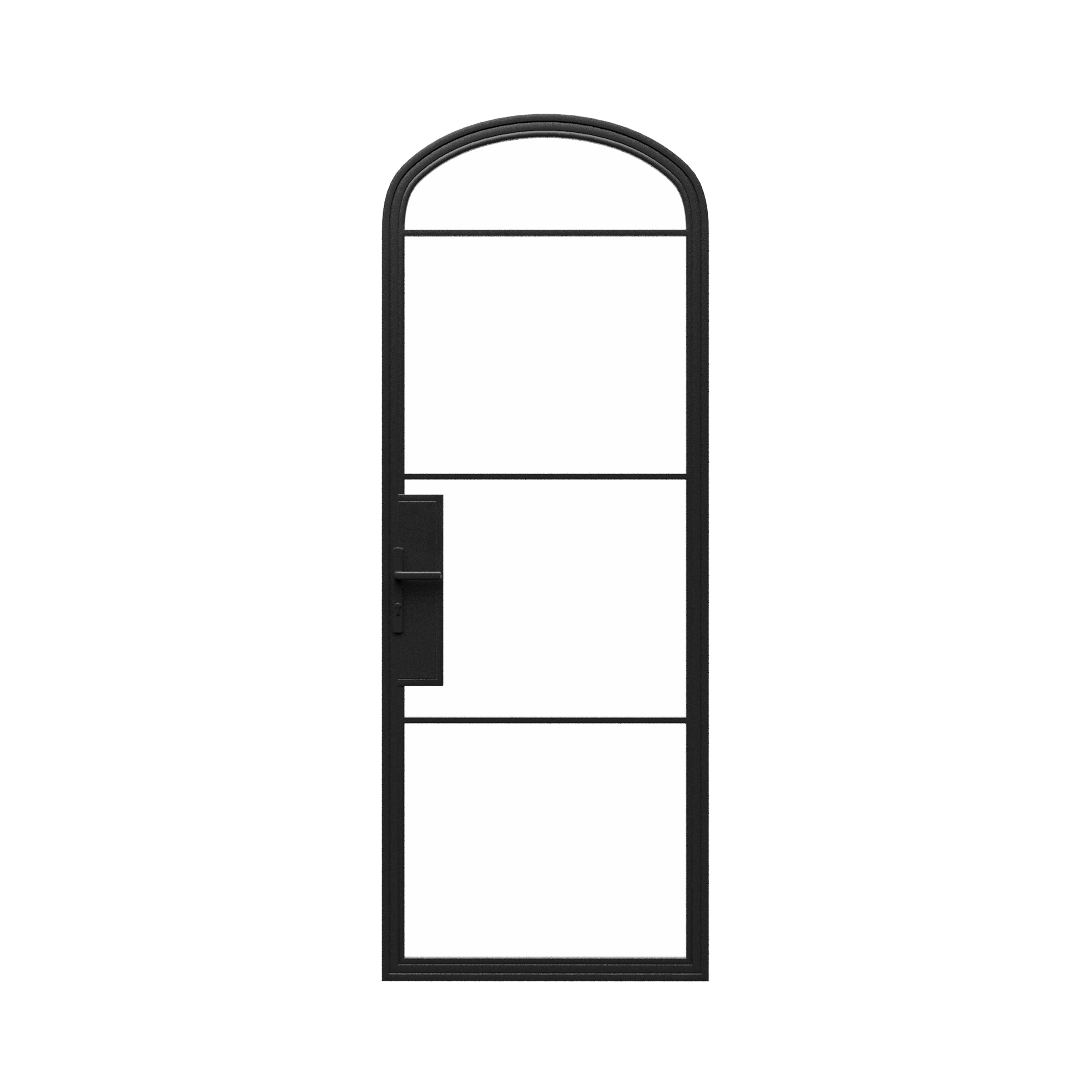 Mini Arch Steel Metal Door - Black Metal Doors