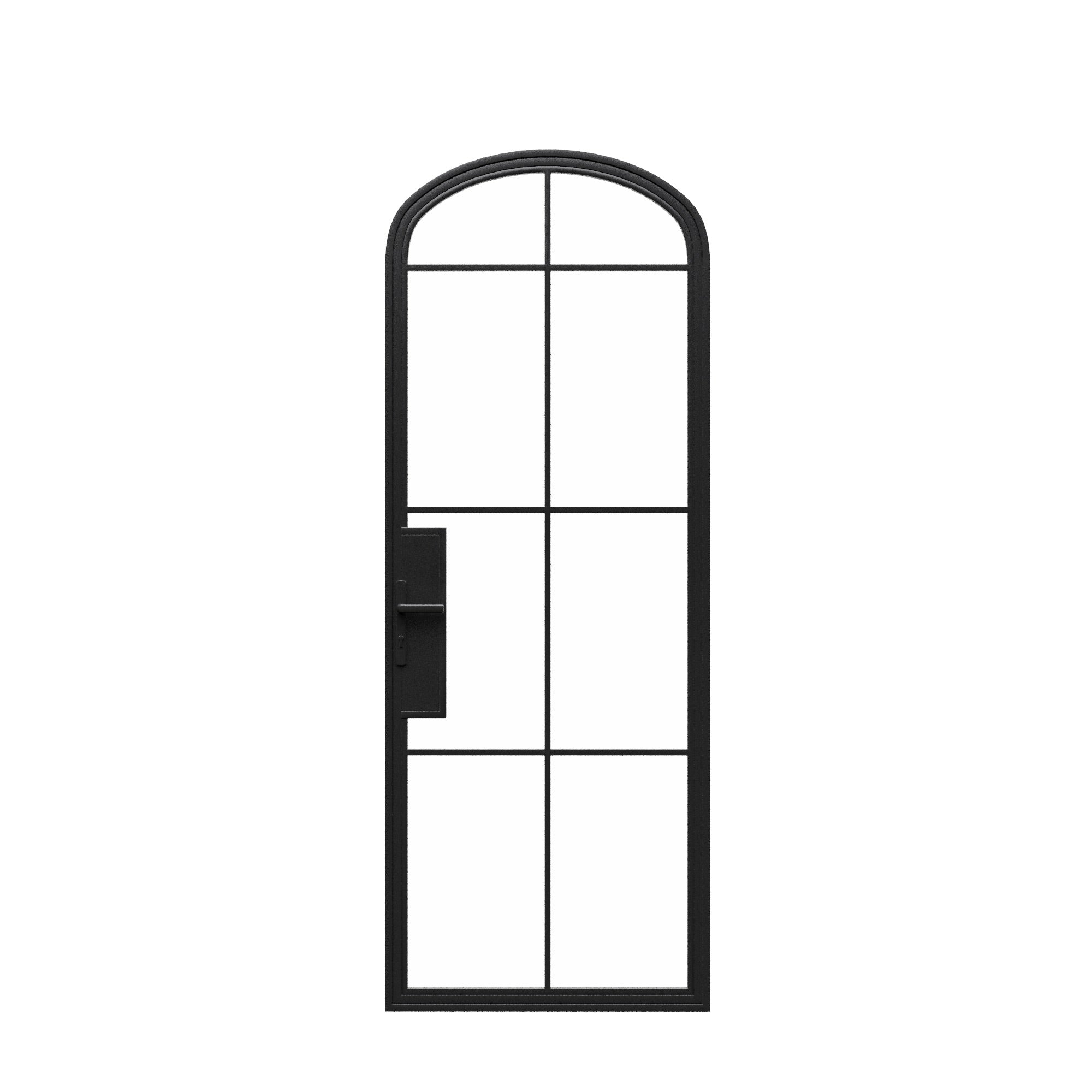 Mini Arch Steel Metal Door - Black Metal Doors