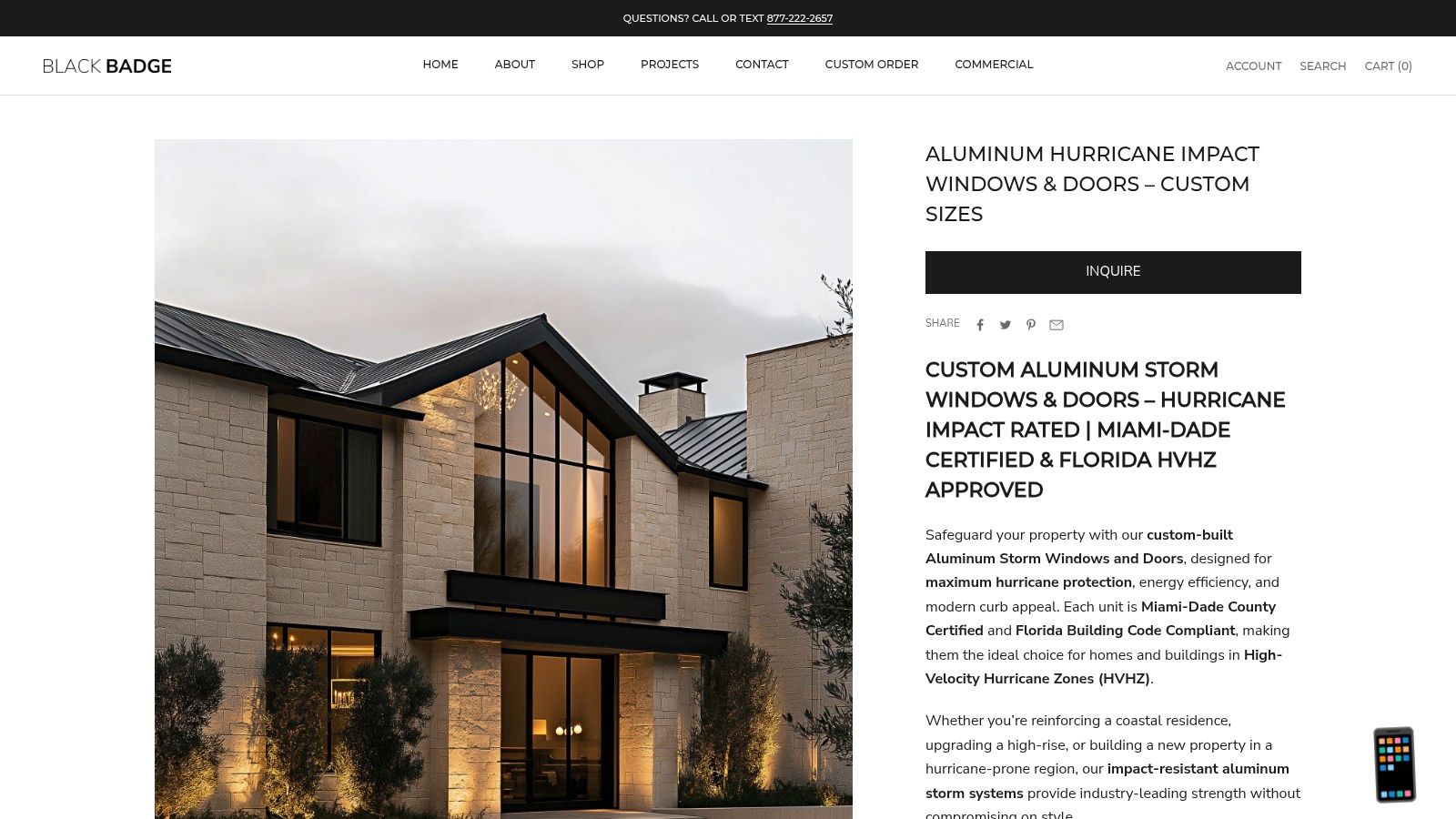 Aluminum Hurricane Impact Windows & Doors Custom Sizes