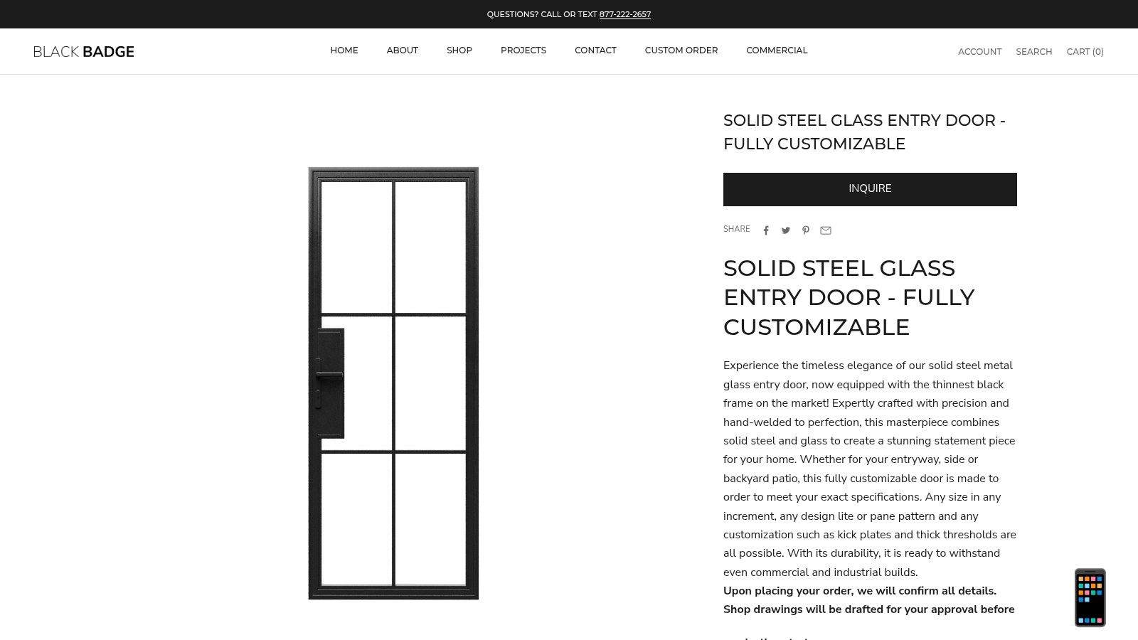 Solid Steel Glass Entry Door – Fully Customizable