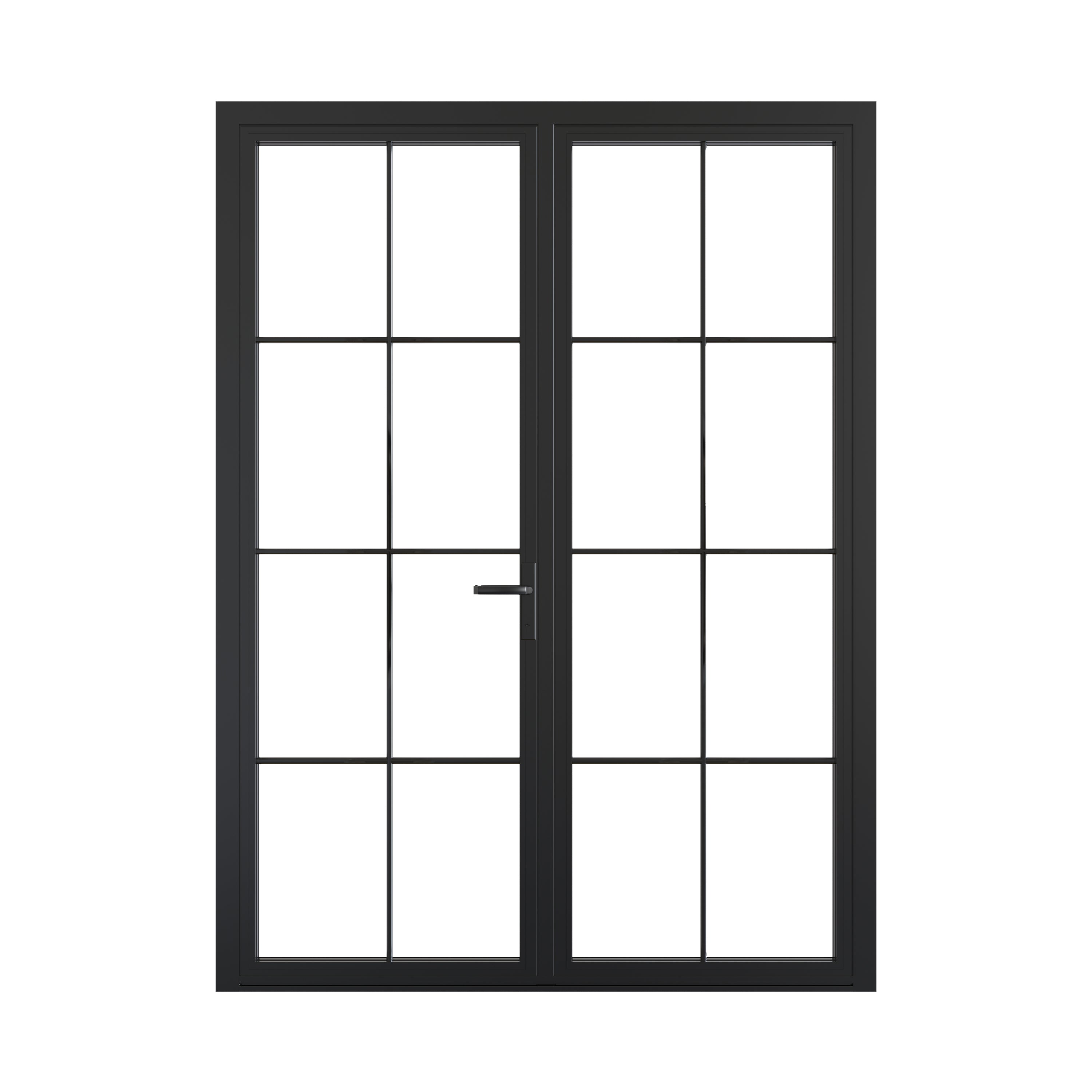 All-Glass Aluminum Metal French Doors - Triple Glazed - Thermally Broken