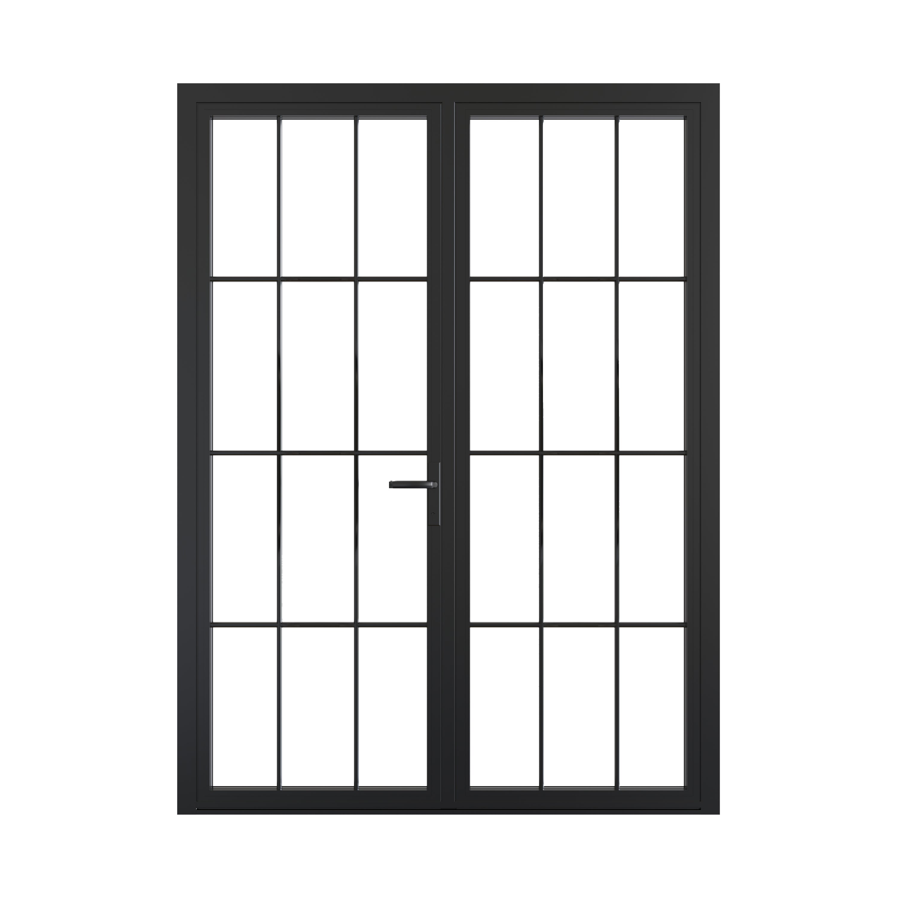 All-Glass Aluminum Metal French Doors - Triple Glazed - Thermally Broken