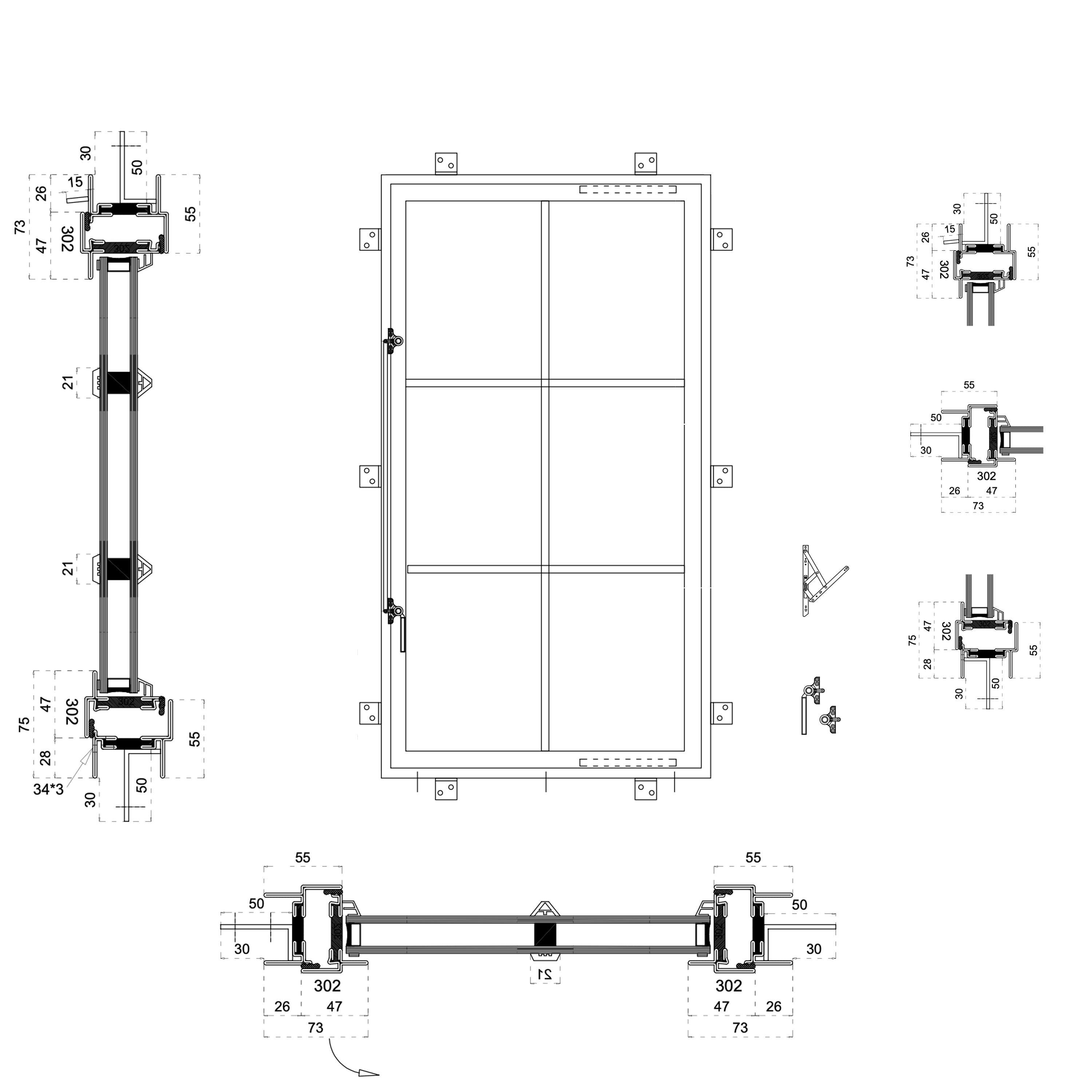 Steel Custom Casement Thermally Broken Window
