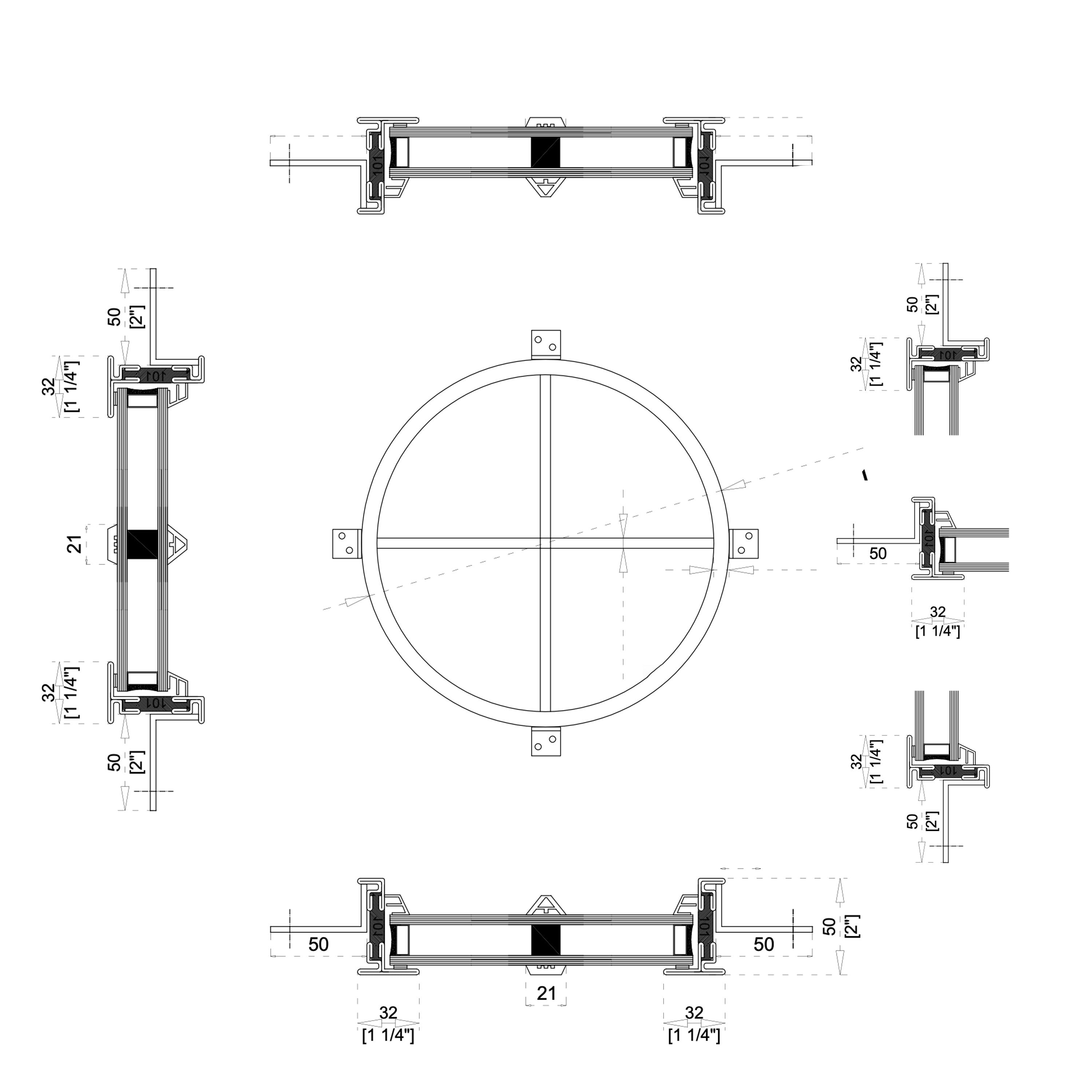 Steel Custom Round Thermally Broken Window