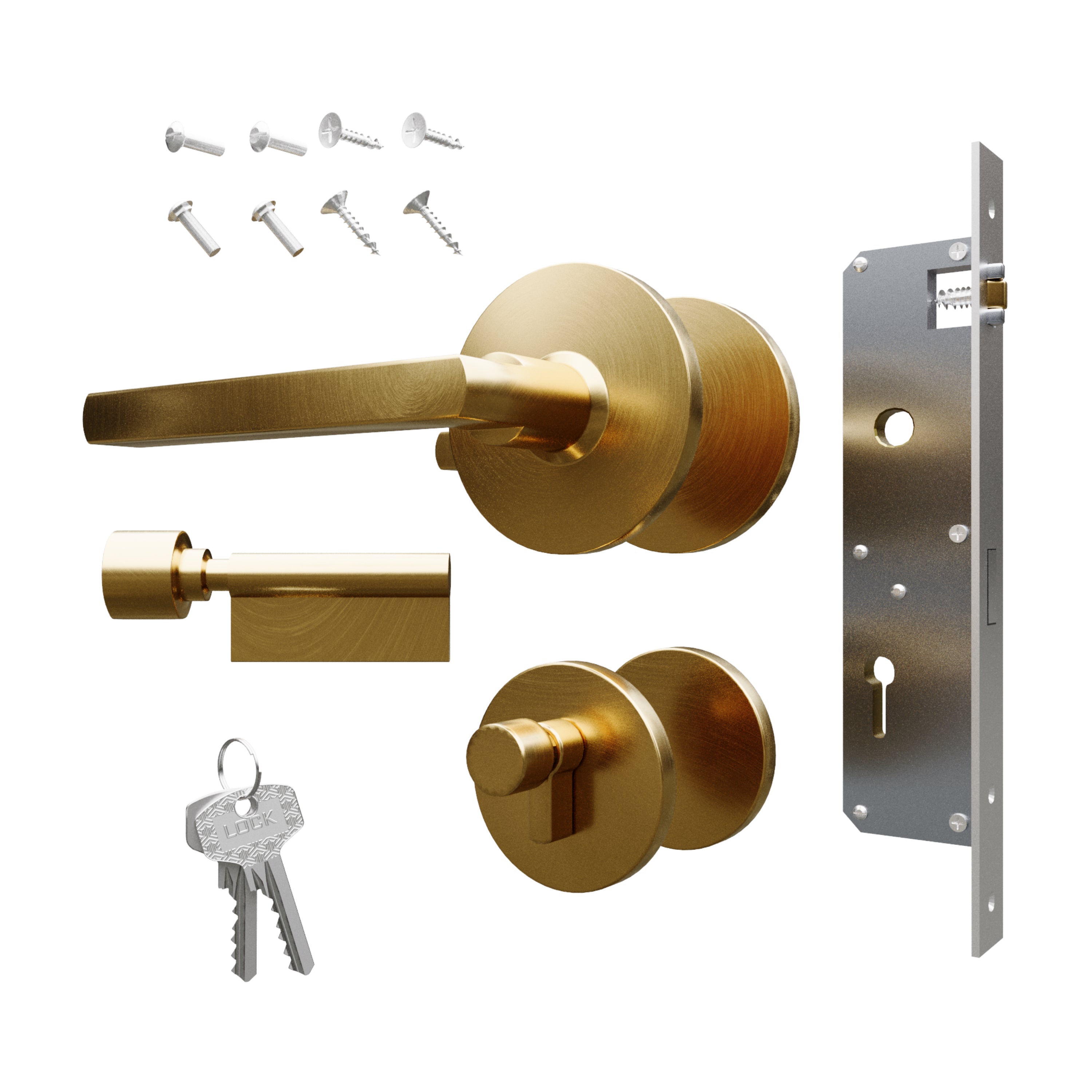 Single Lock Door knob in Gold