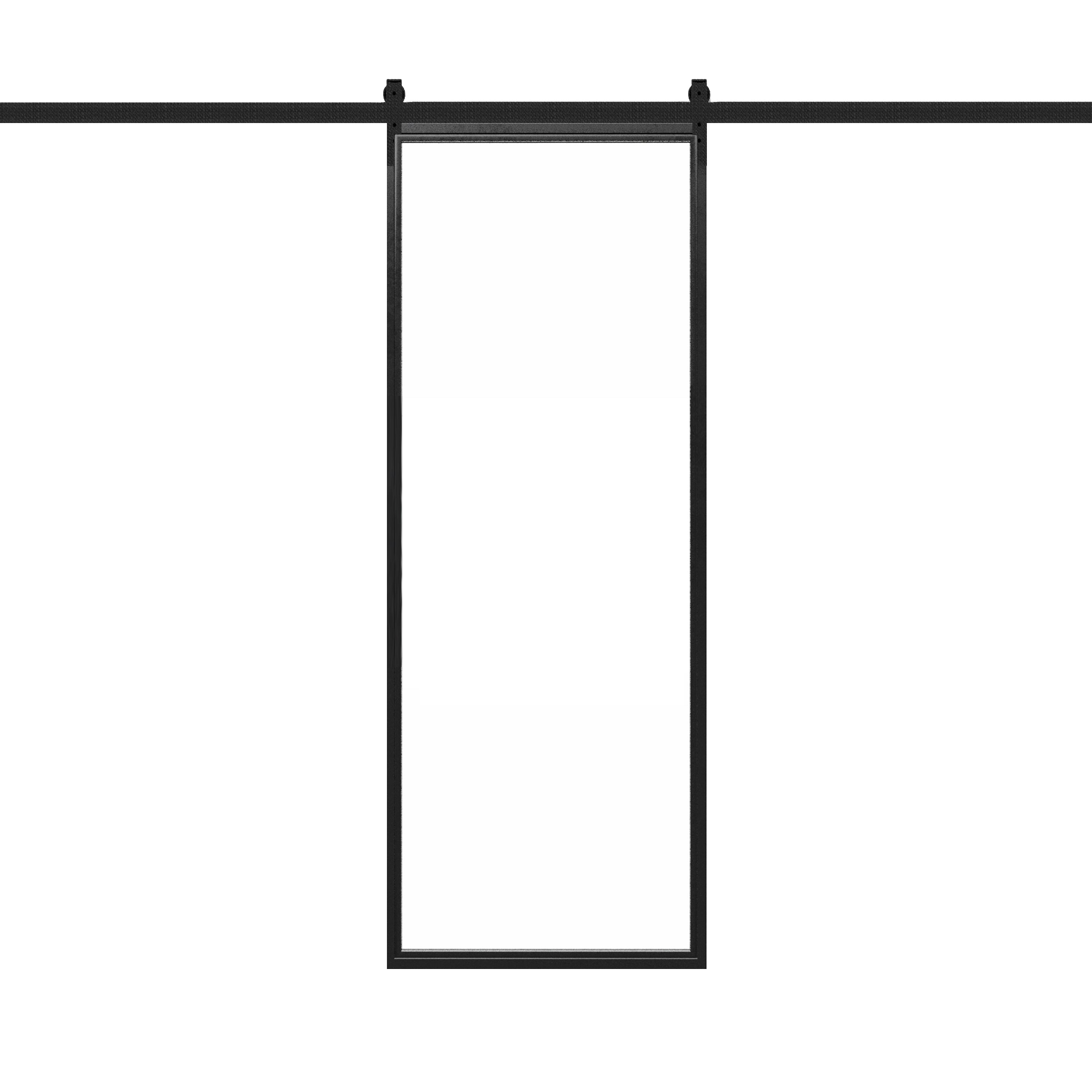 Steel Metal Glass Barn Door