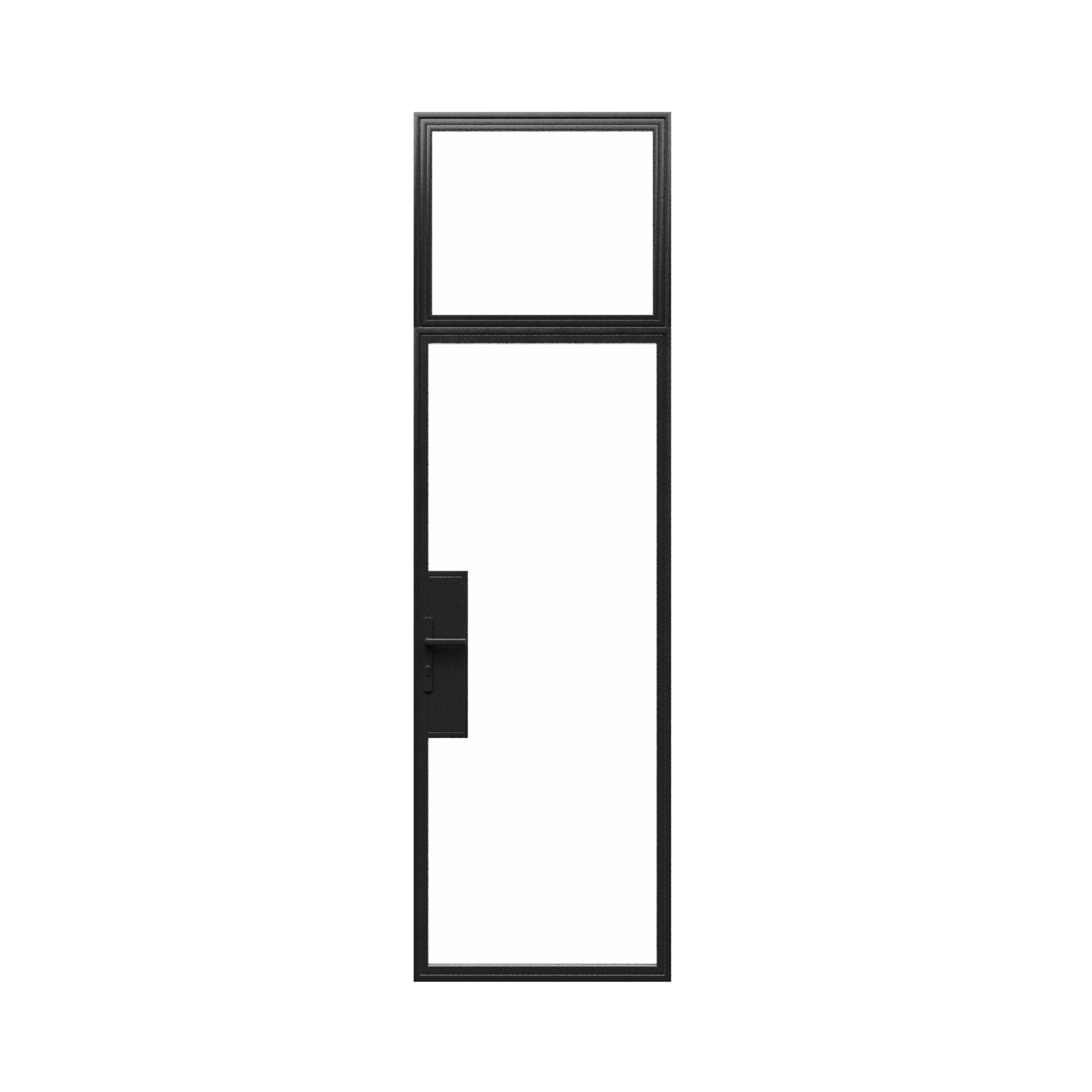 Single Steel Metal Entry Door w/ Transom Top