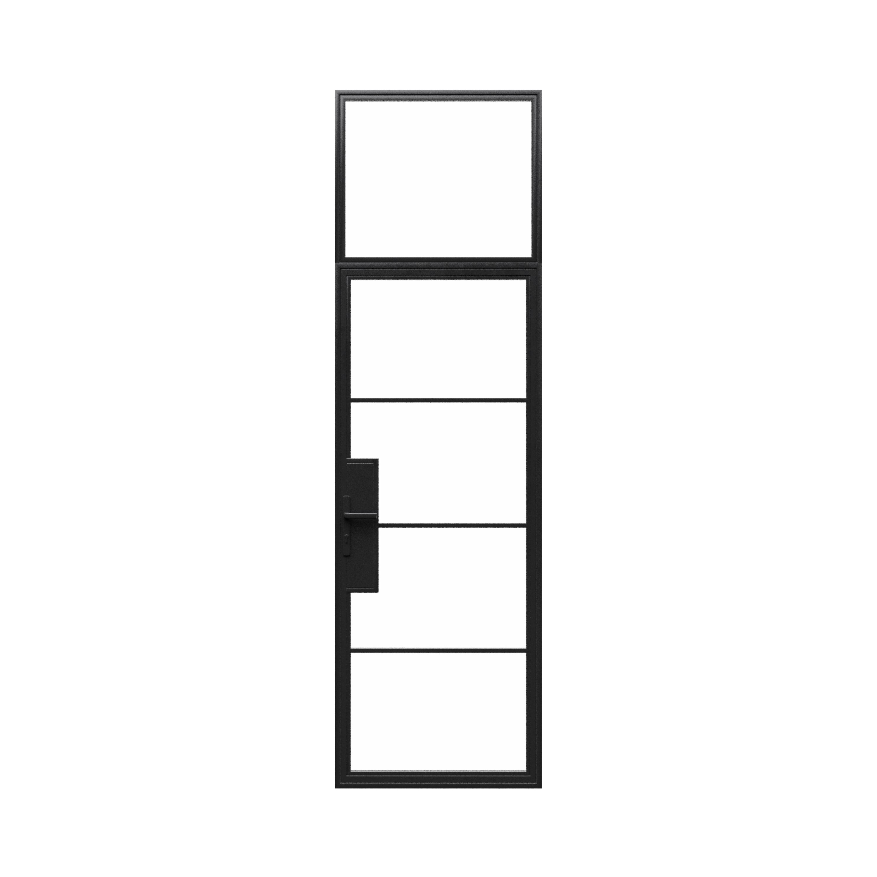 Single Steel Metal Entry Door w/ Transom Top