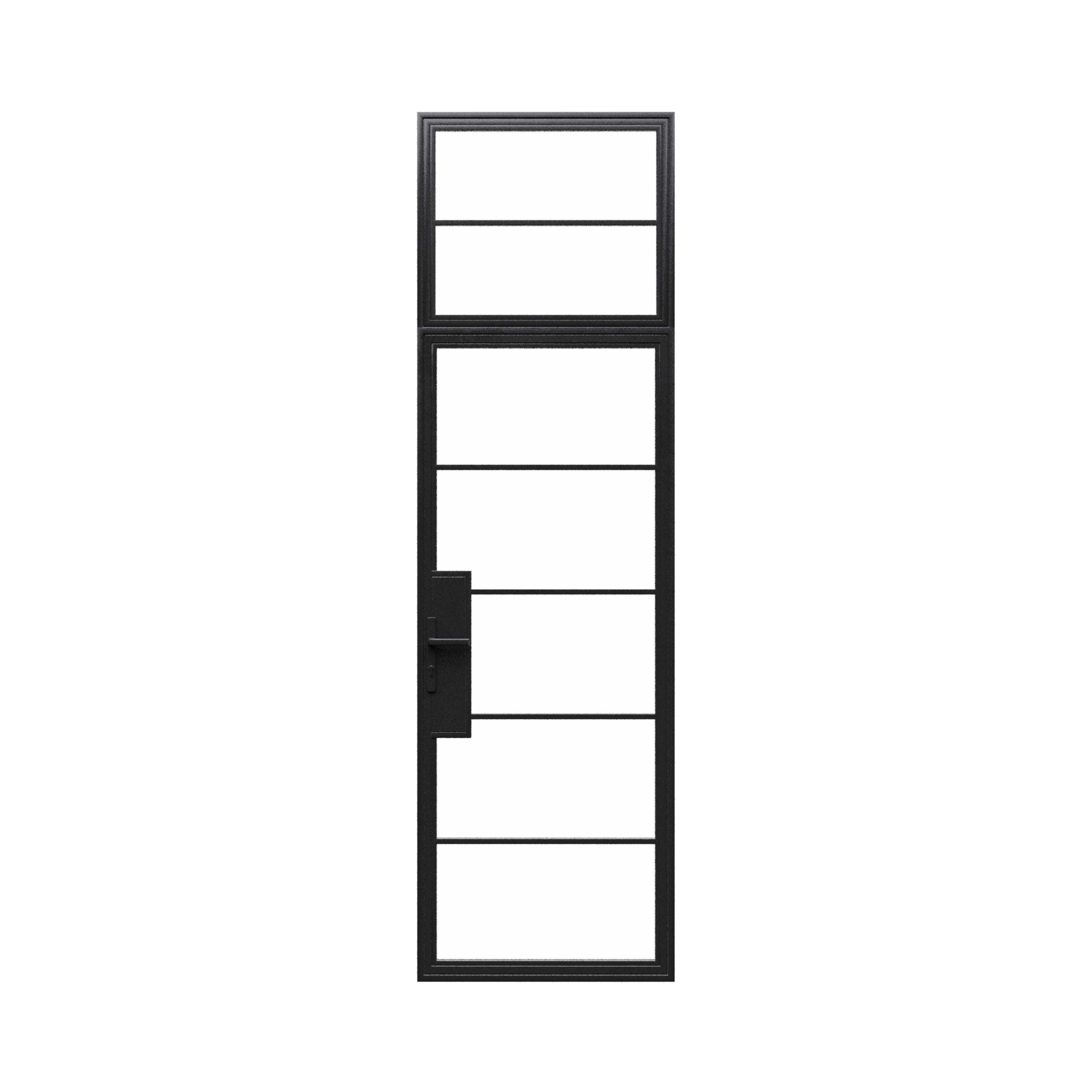 Single Steel Metal Entry Door w/ Transom Top