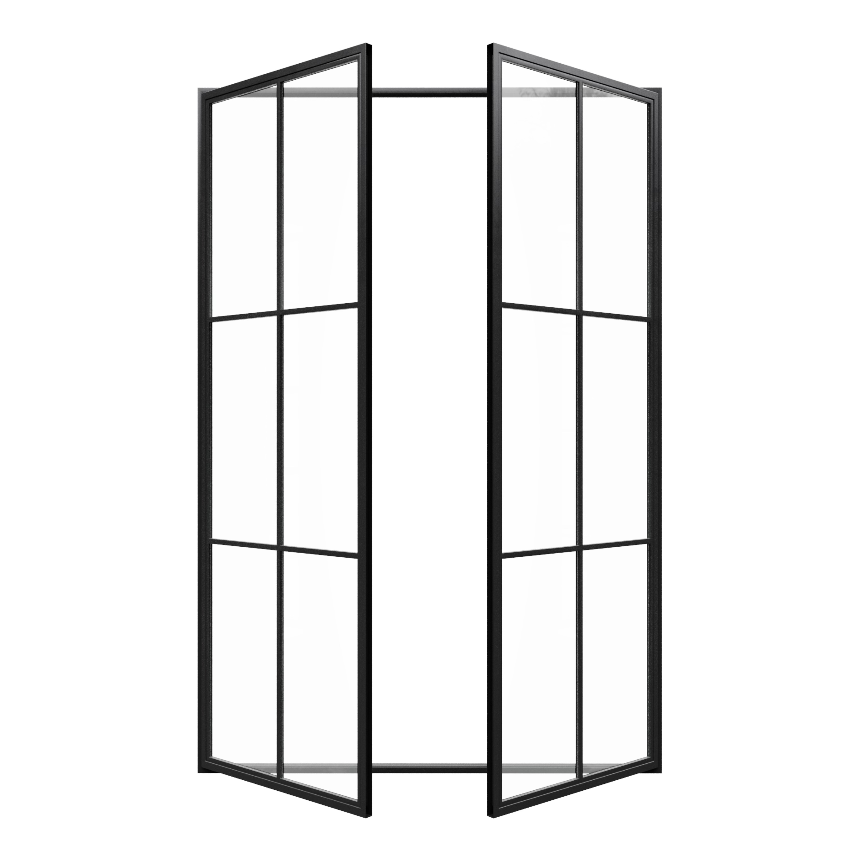 Double Casement Metal Window - Aluminum