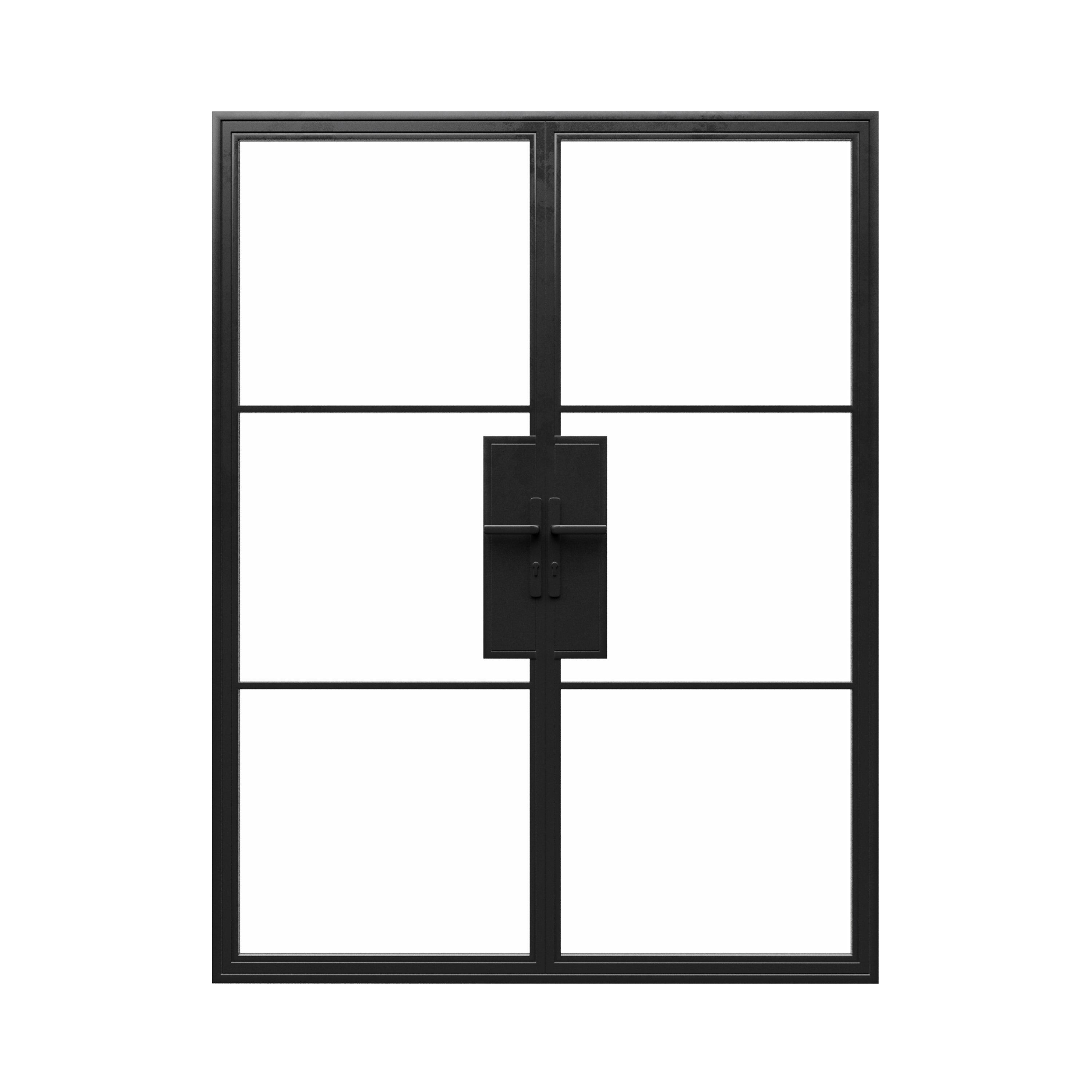 60x80 Double French Doors - Steel Metal - Iron Glass Doors