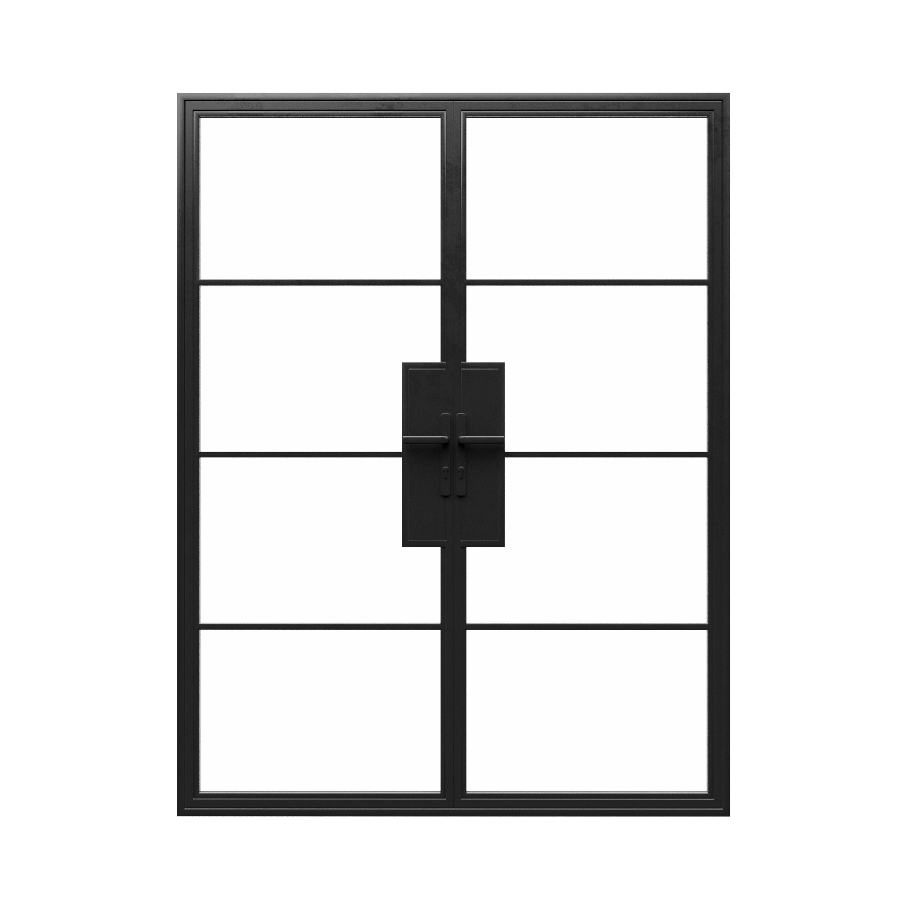 72x96 Double French Doors - Steel Metal - Iron Glass Doors