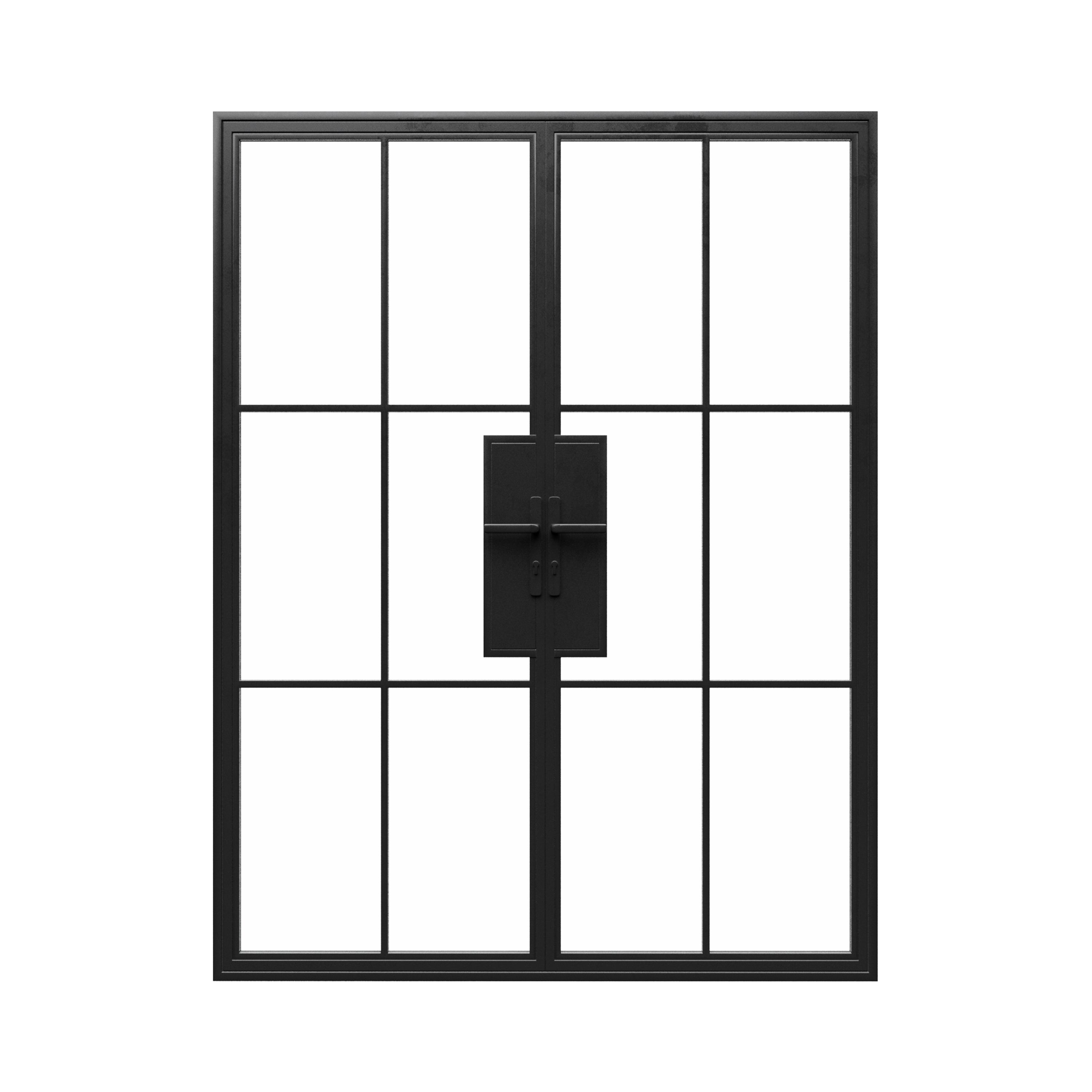 60x80 Double French Doors - Steel Metal - Iron Glass Doors