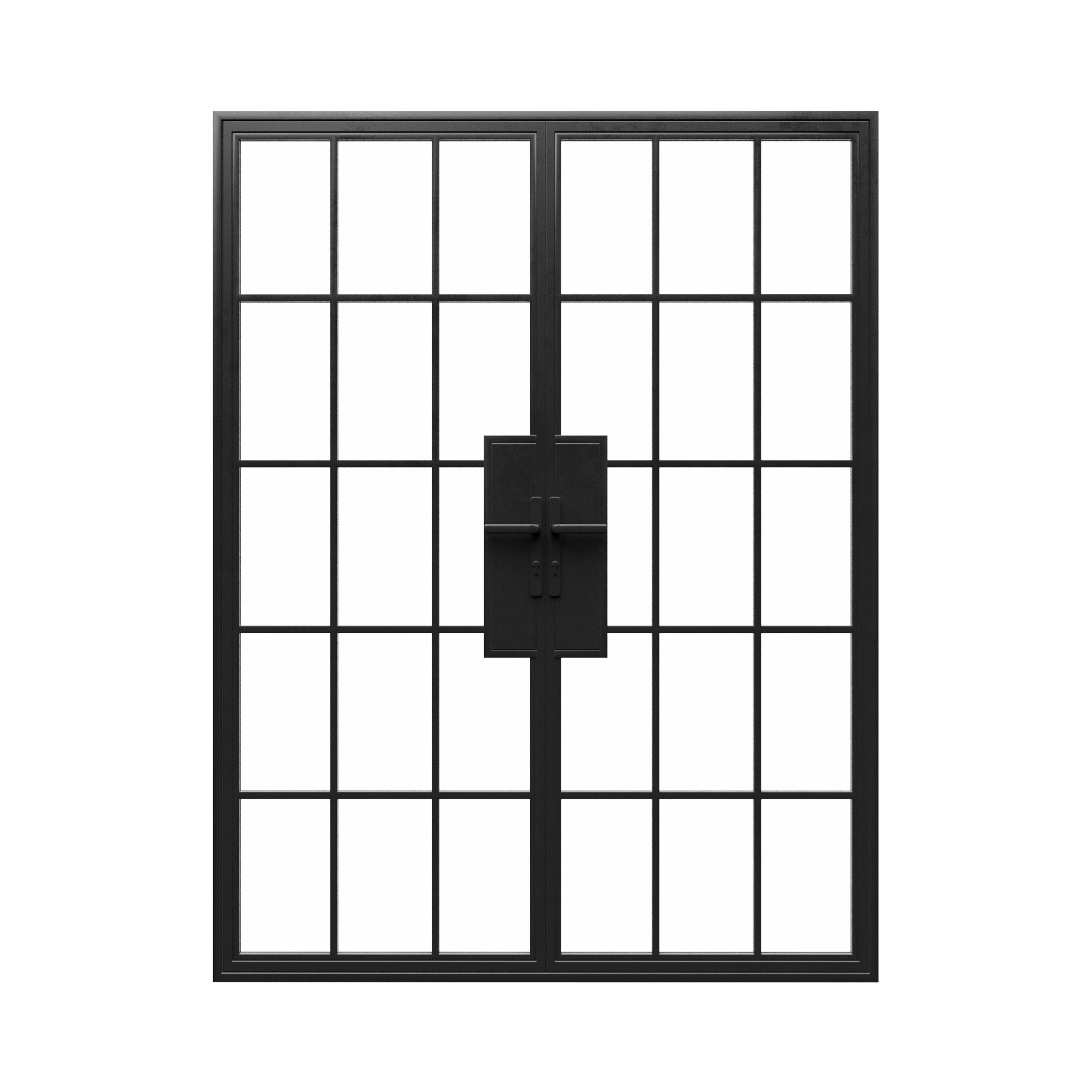 72x96 Double French Doors - Steel Metal - Iron Glass Doors