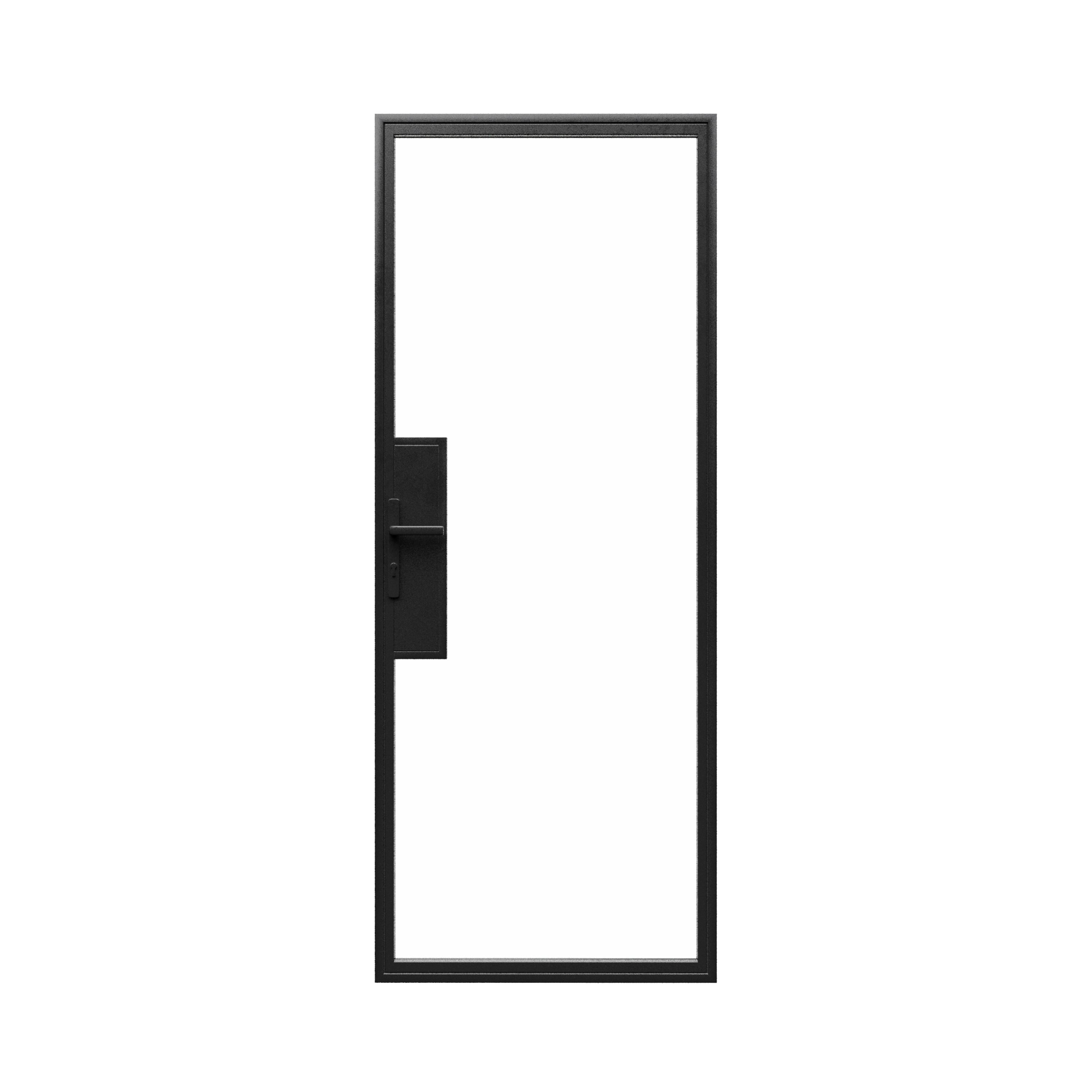 36x96 Single Steel Metal Door - Iron Glass Door