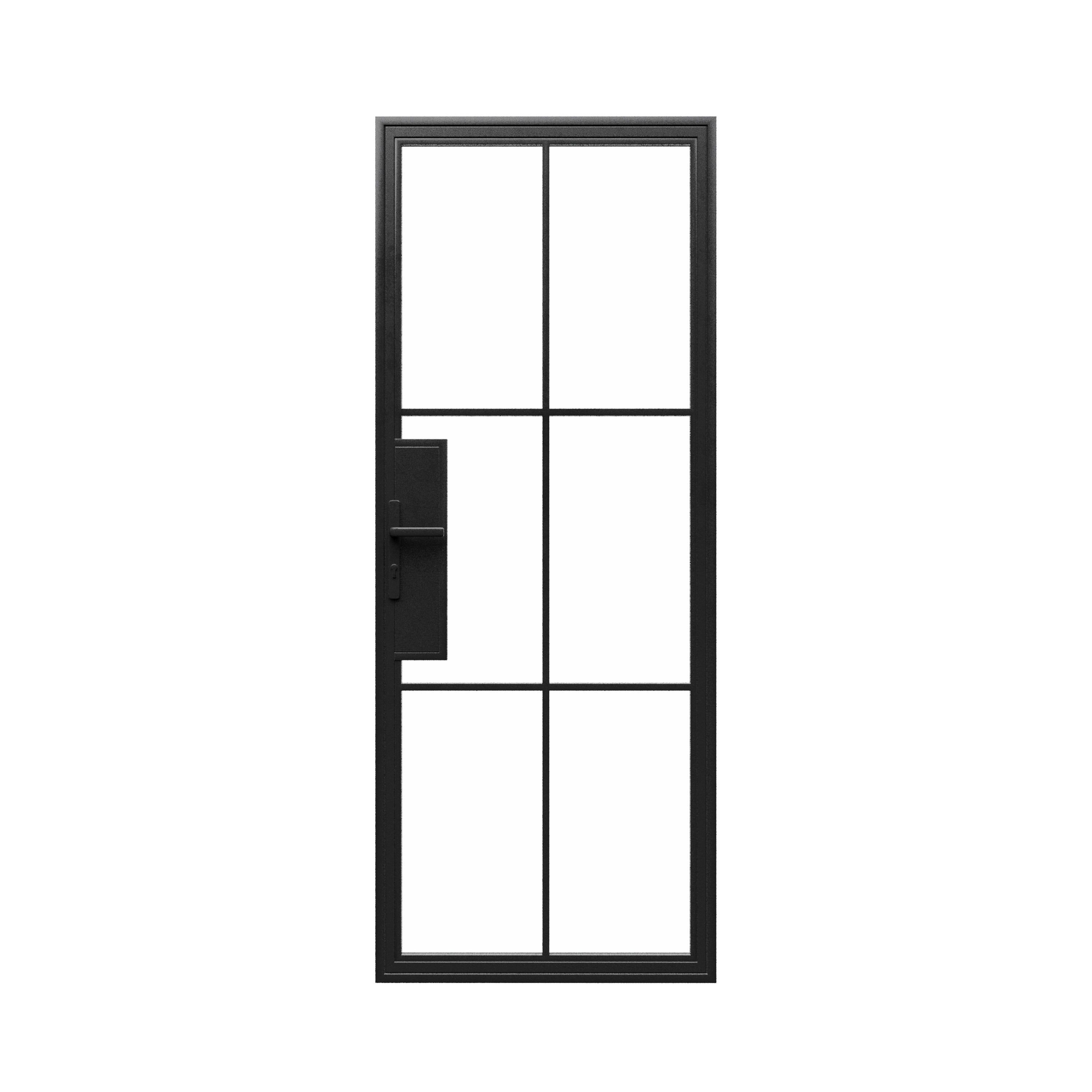 36x80 Single Steel Metal Door - Iron Glass Door