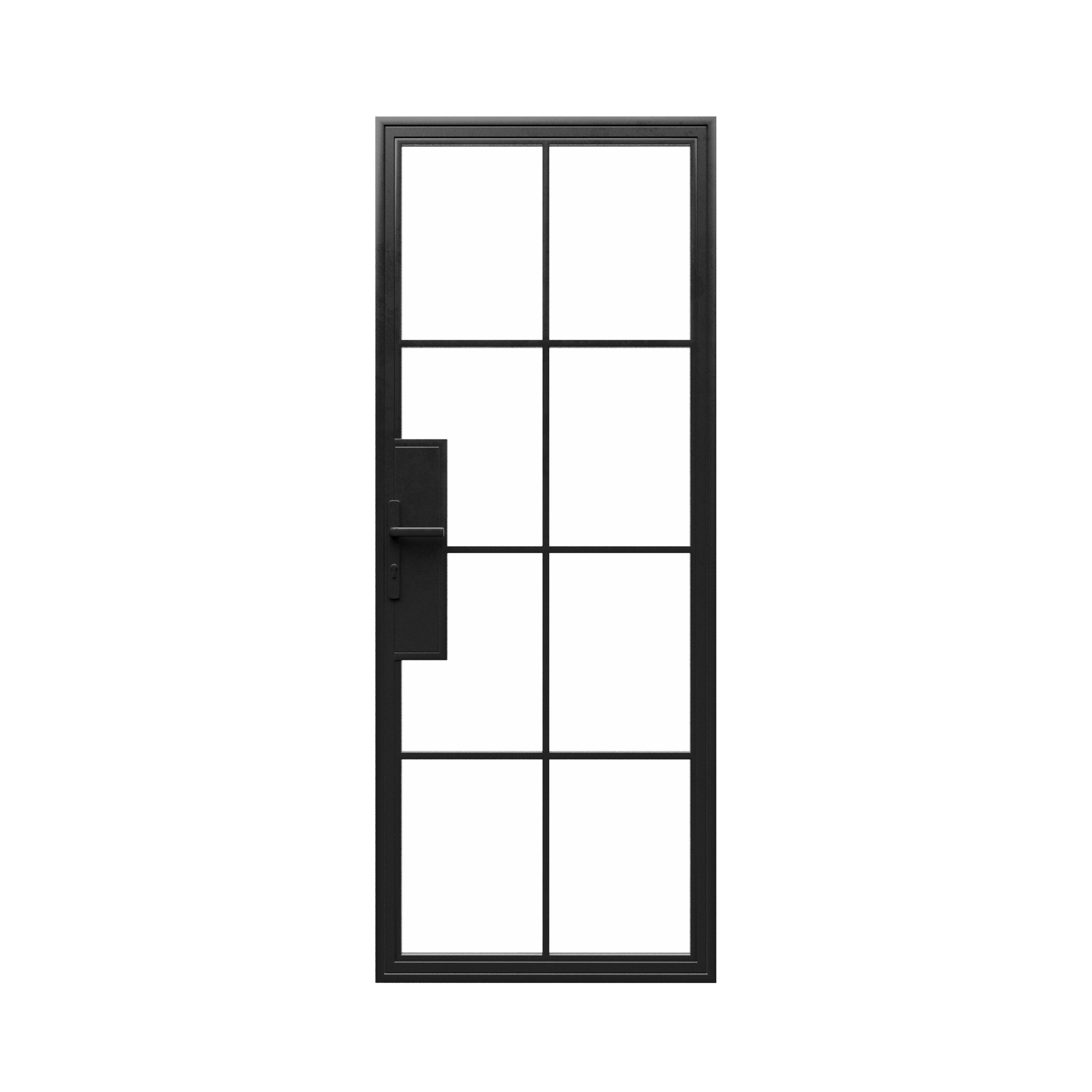 36x96 Single Steel Metal Door - Iron Glass Door