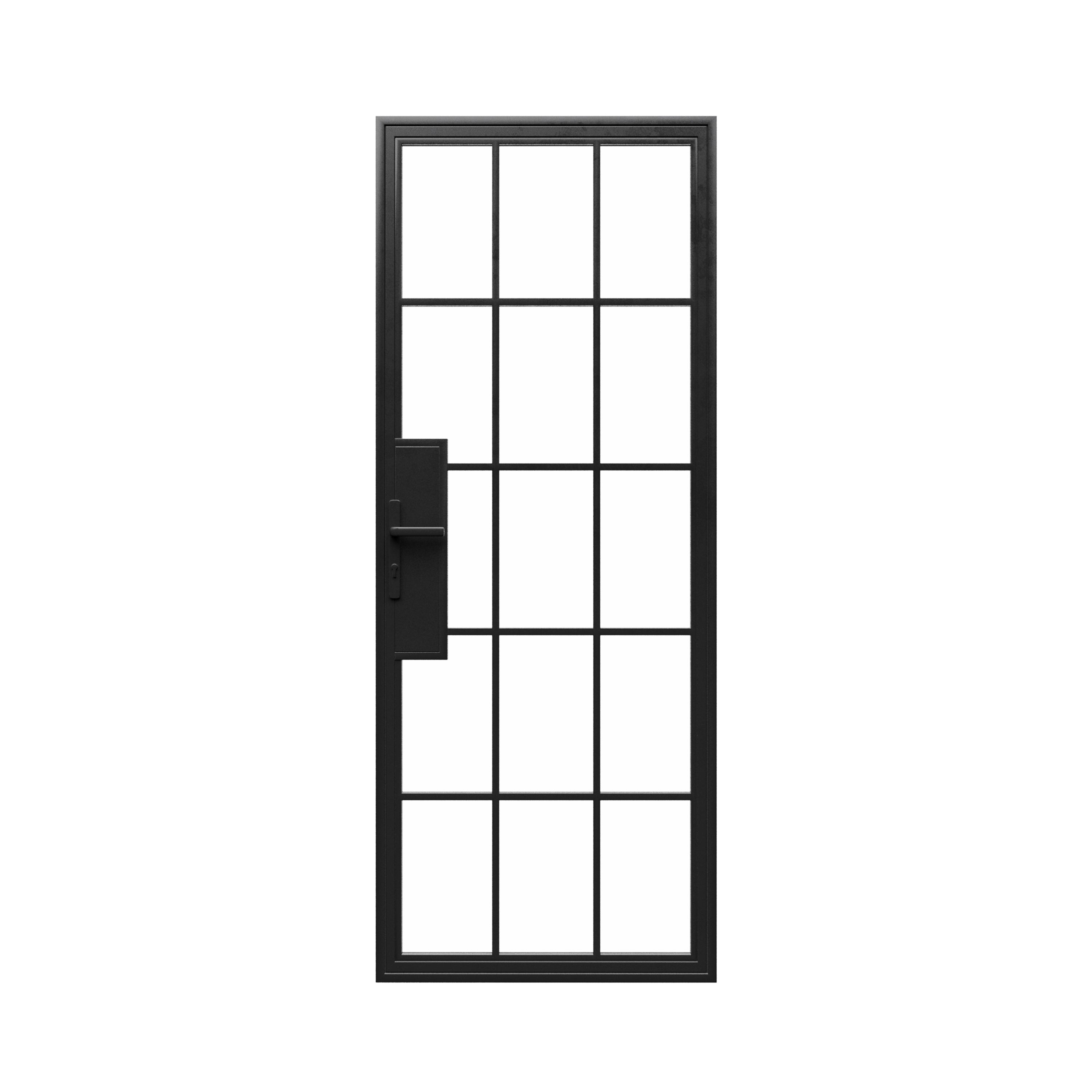 36x80 Single Steel Metal Door - Iron Glass Door