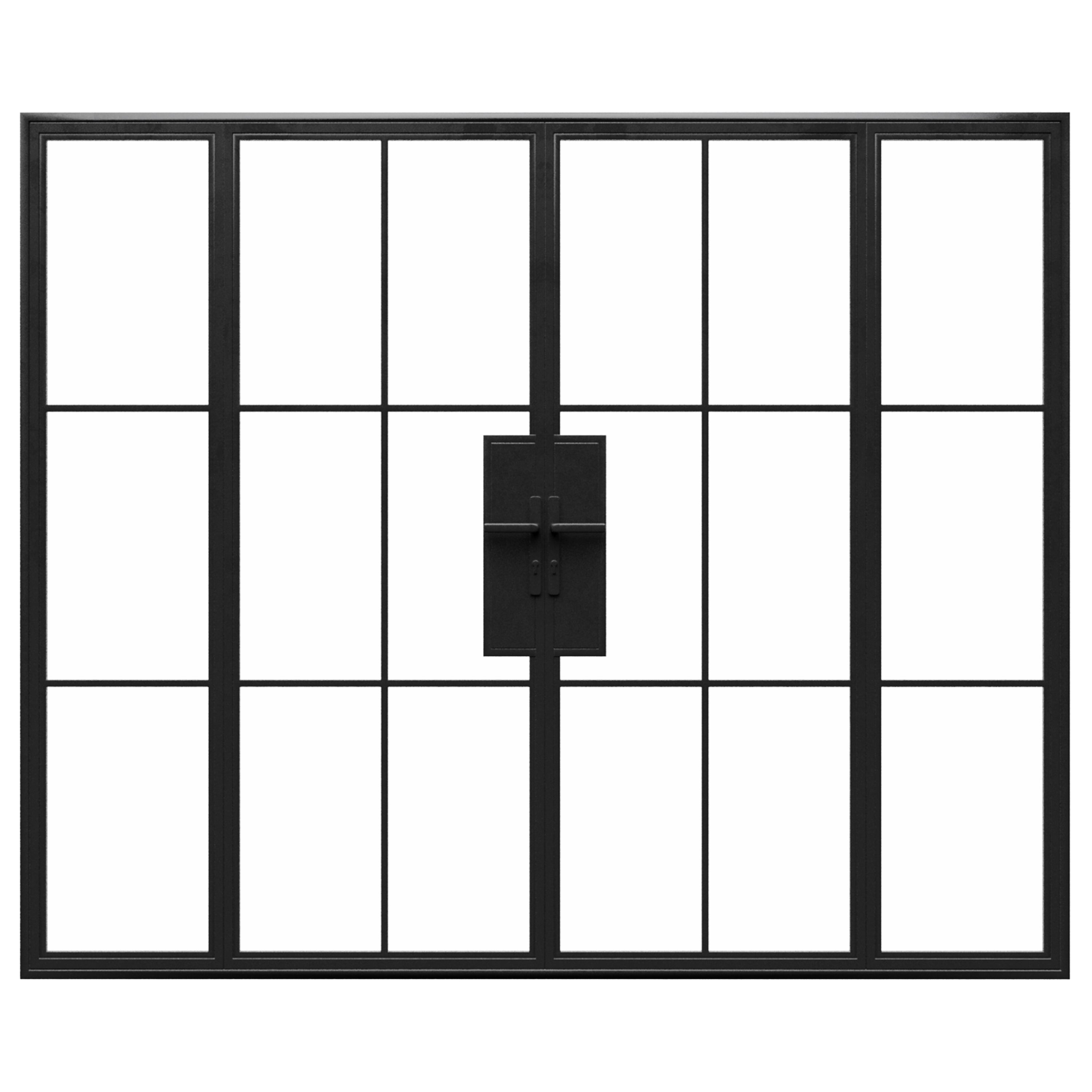 Interior French Steel Metal Glass Doors w/ Sidelites