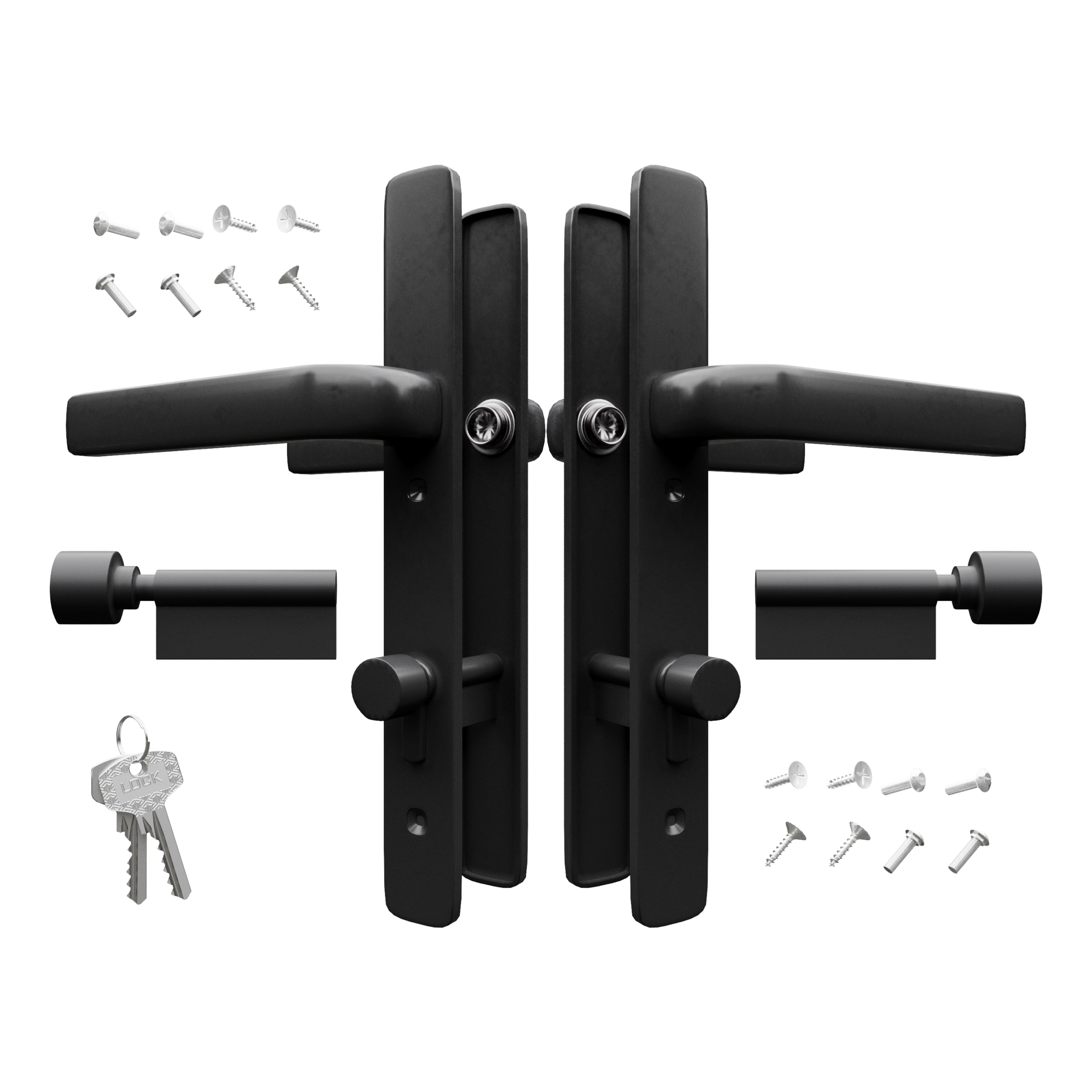 Double Lock Door Lever in Black