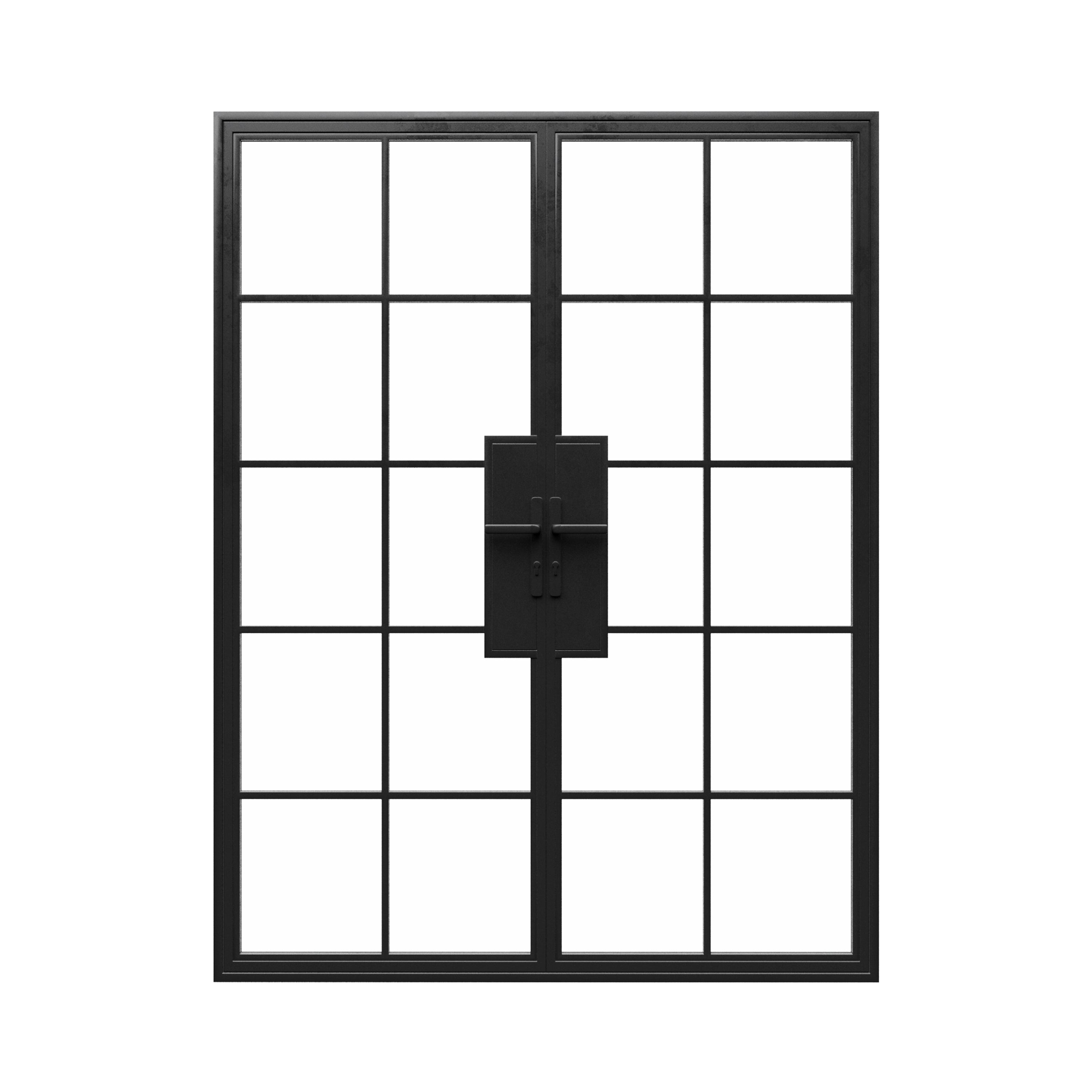 Double Steel Metal Doors - Iron Glass Doors