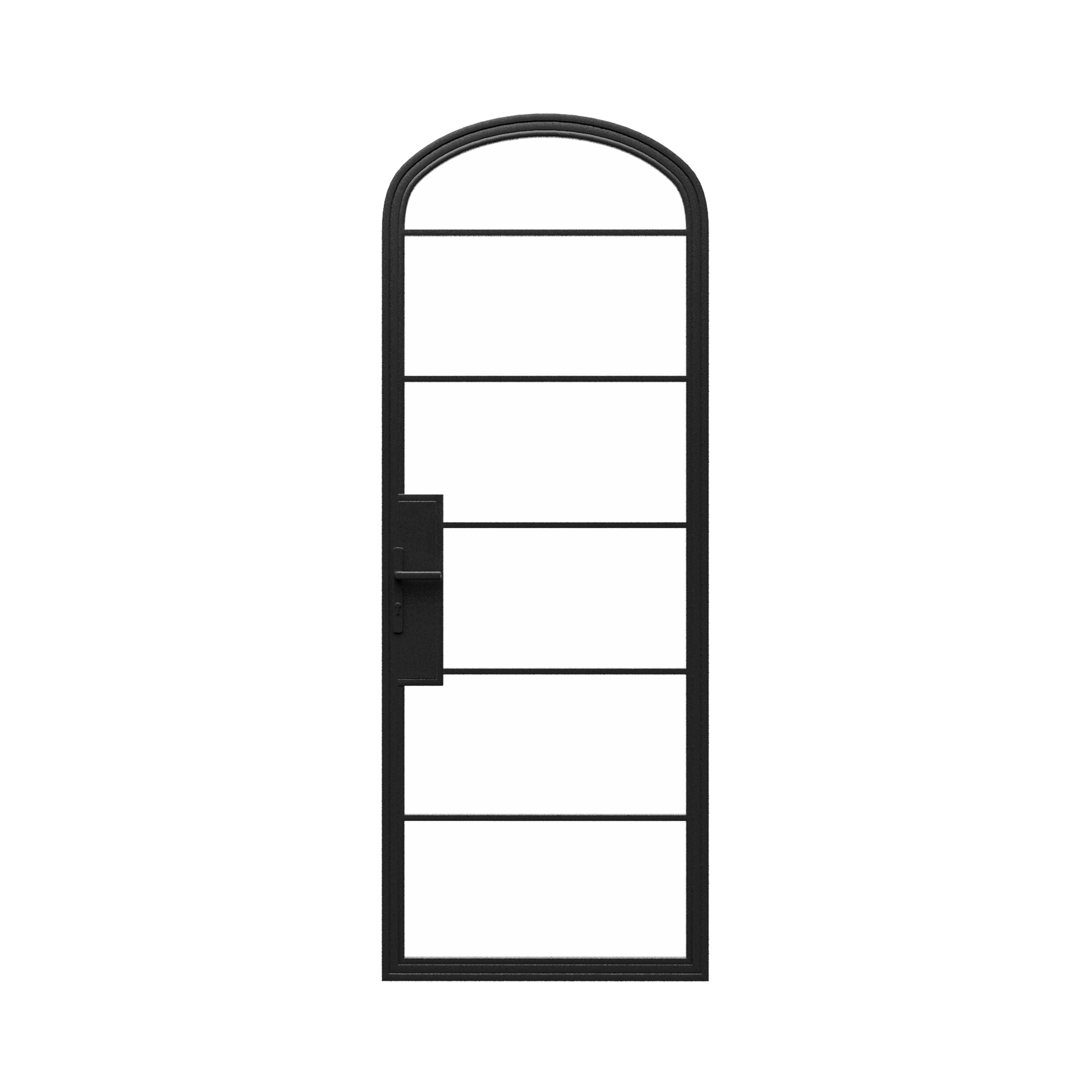 Mini Arch Steel Metal Door - Black Metal Doors